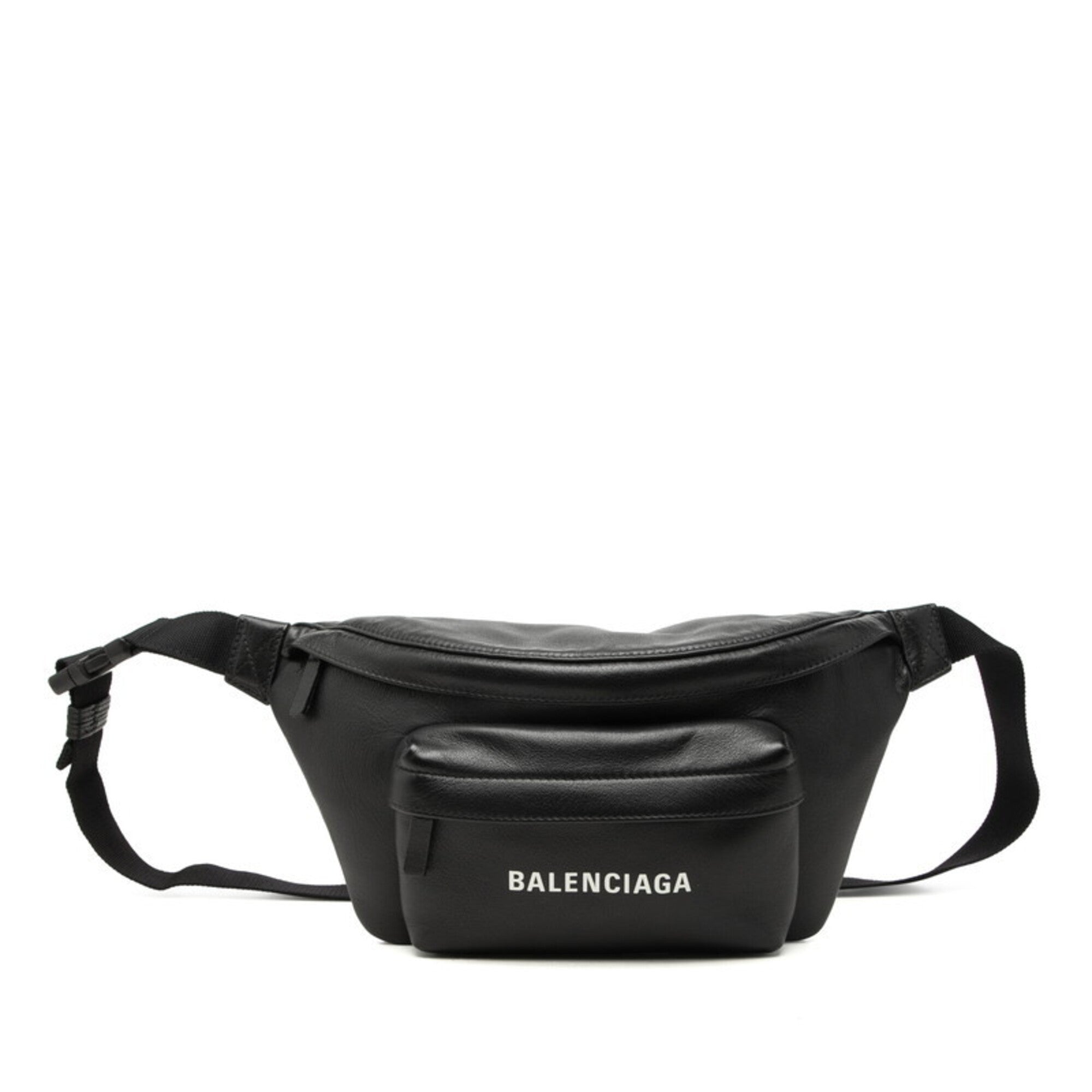 Balenciaga Black Leather Fanny Pack Sling Bag (Pre-Owned)
