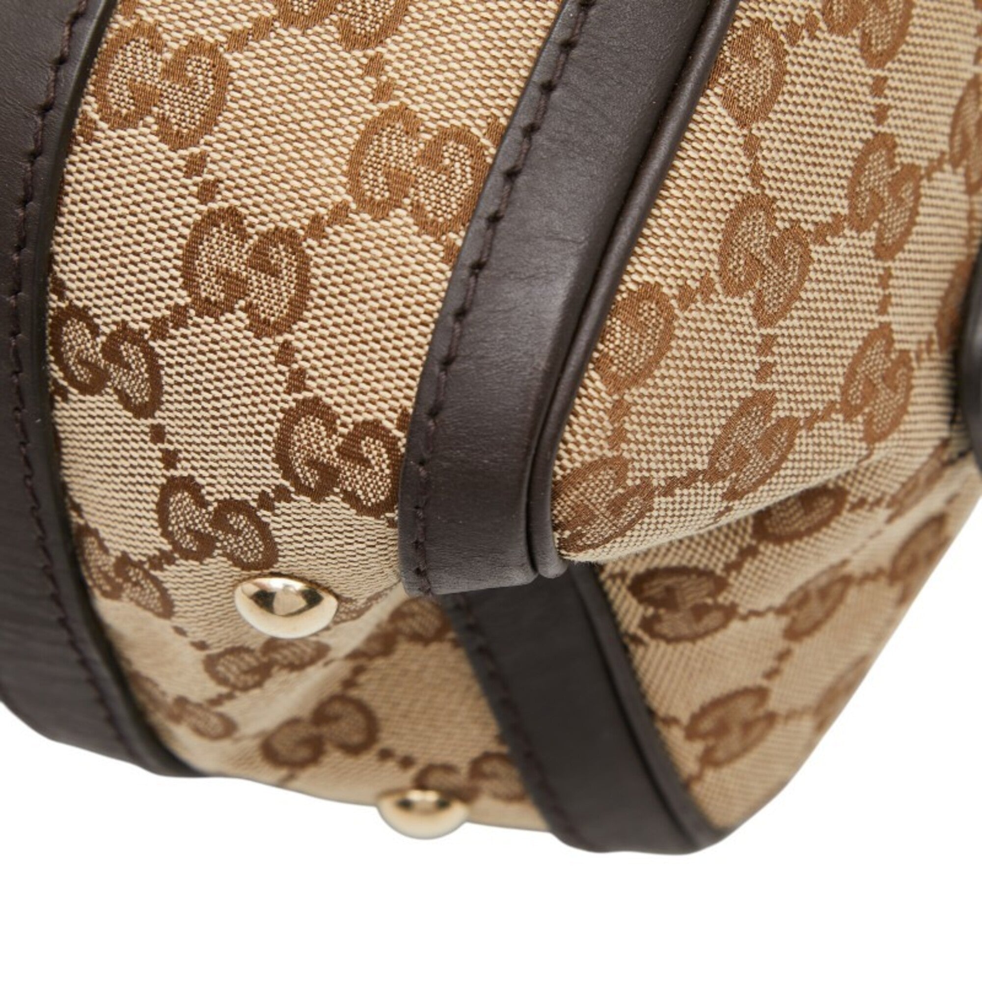 Gucci Beige Multi-Color Canvas Leather Handbag Shoulder Bag (Pre-Owned)