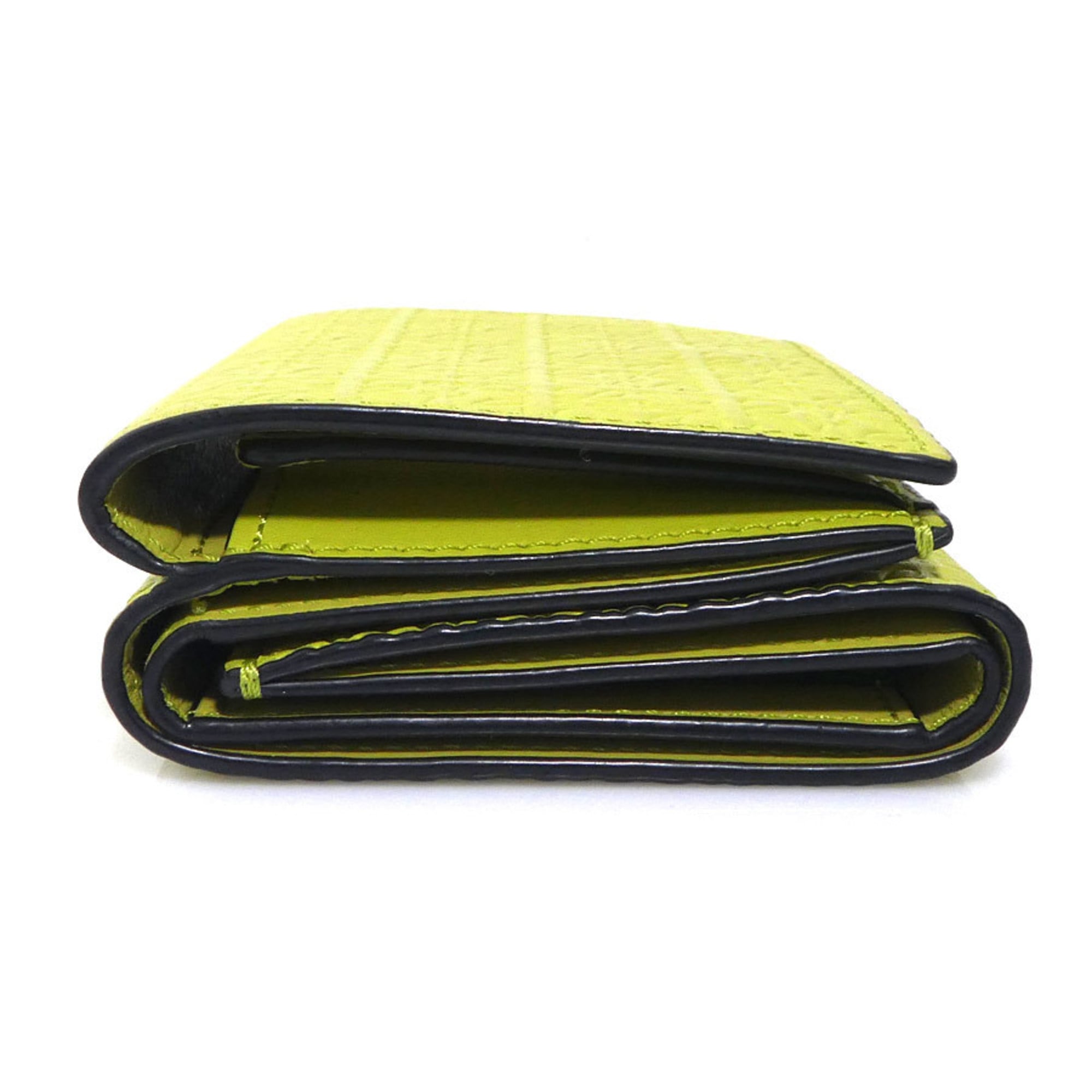 Loewe Green Yellow Leather Wallet (Tri-Fold) (Pre-Owned)