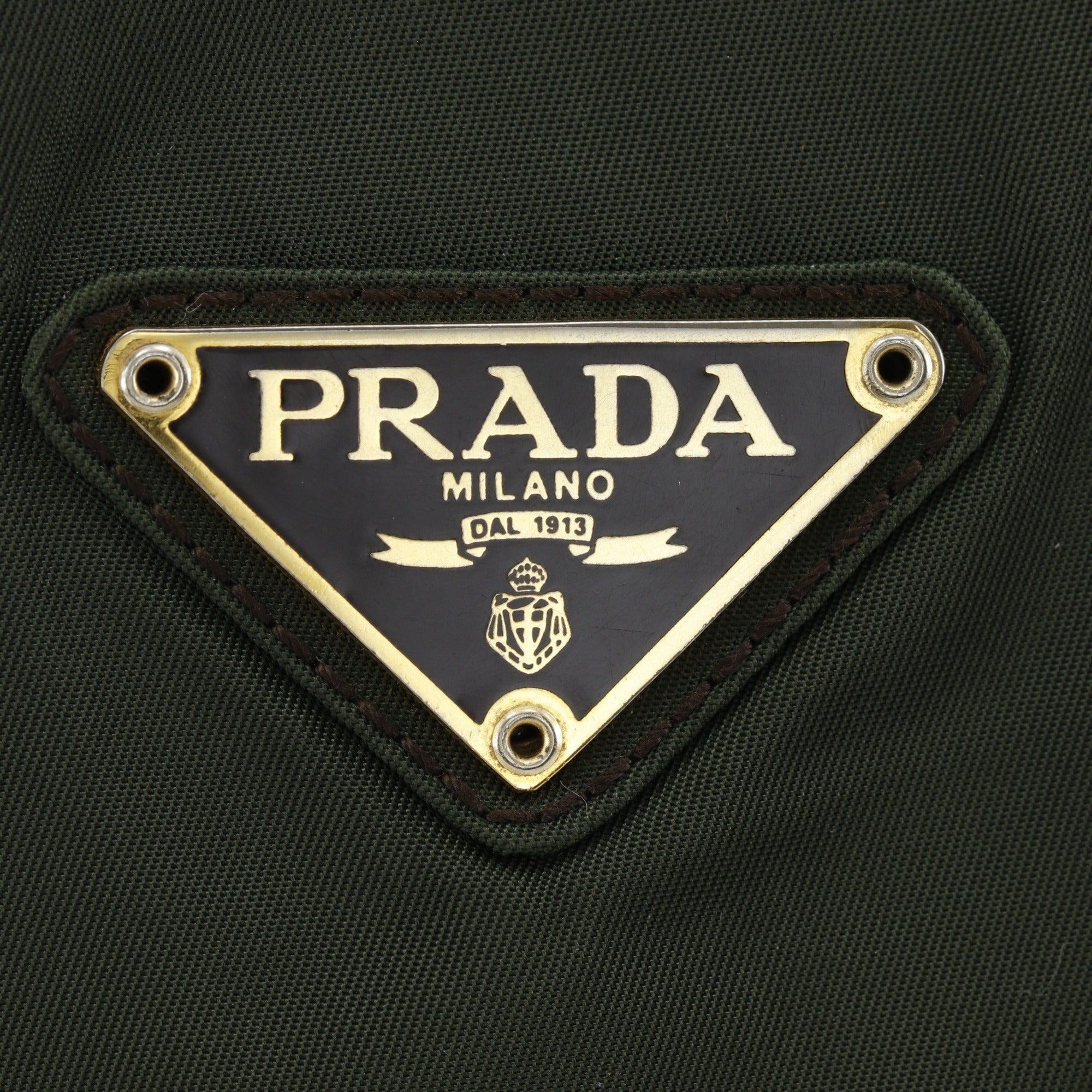 Prada Khaki Nylon Tote Bag (Pre-Owned)
