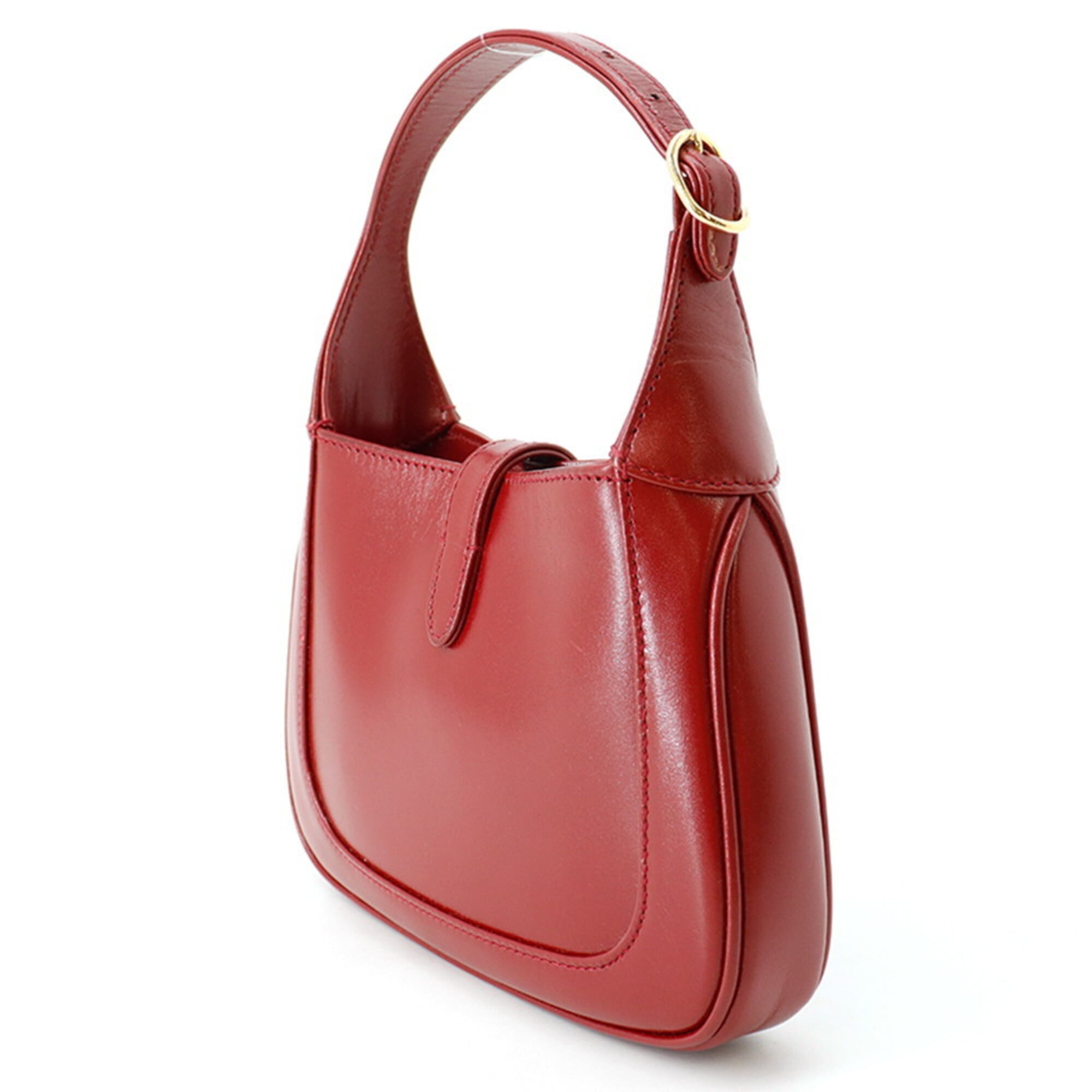 Gucci Red Color Leather Shoulder Bag (Pre-Owned)