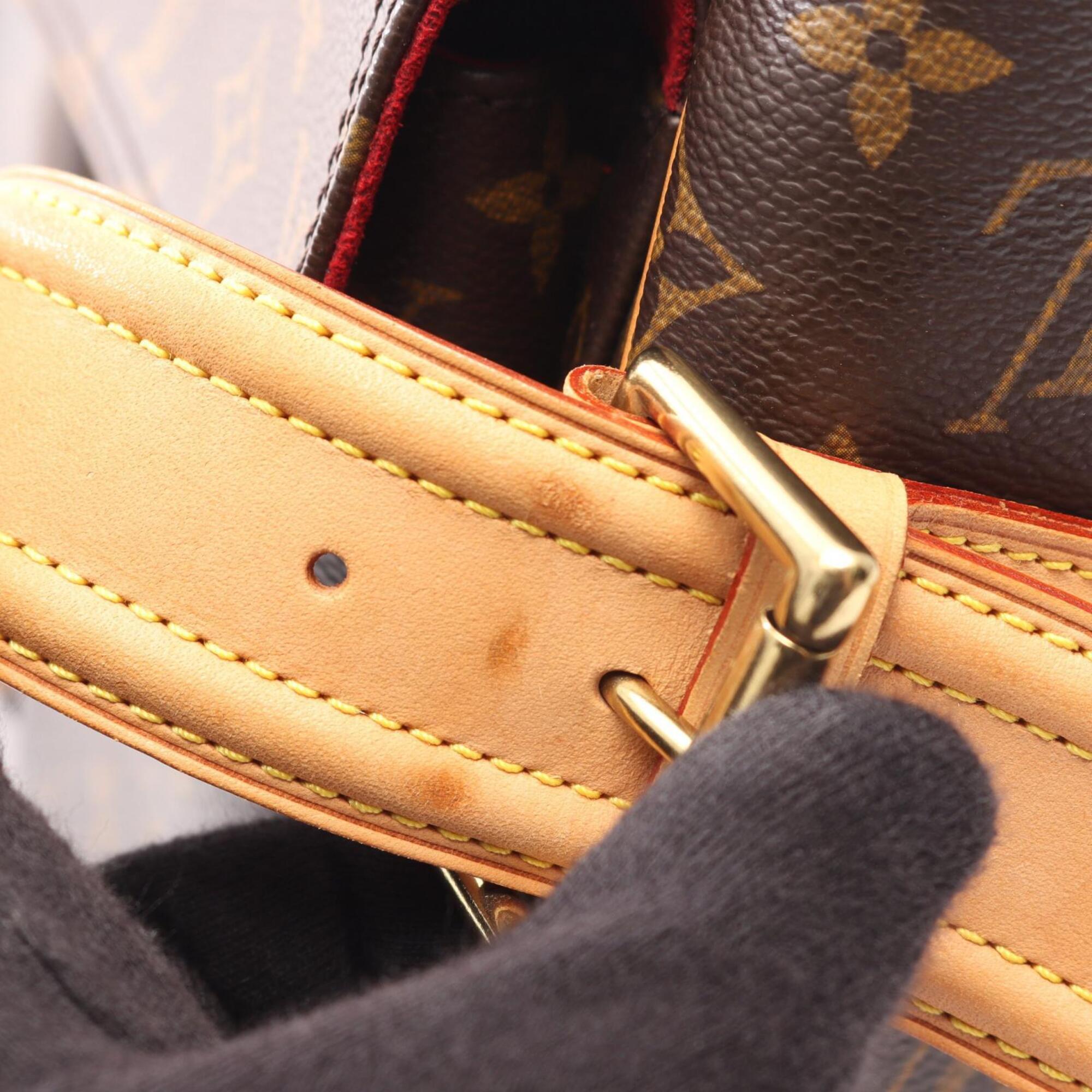 Louis Vuitton Brown Coated Canvas Leather Handbag Shoulder Bag (Pre-Owned)