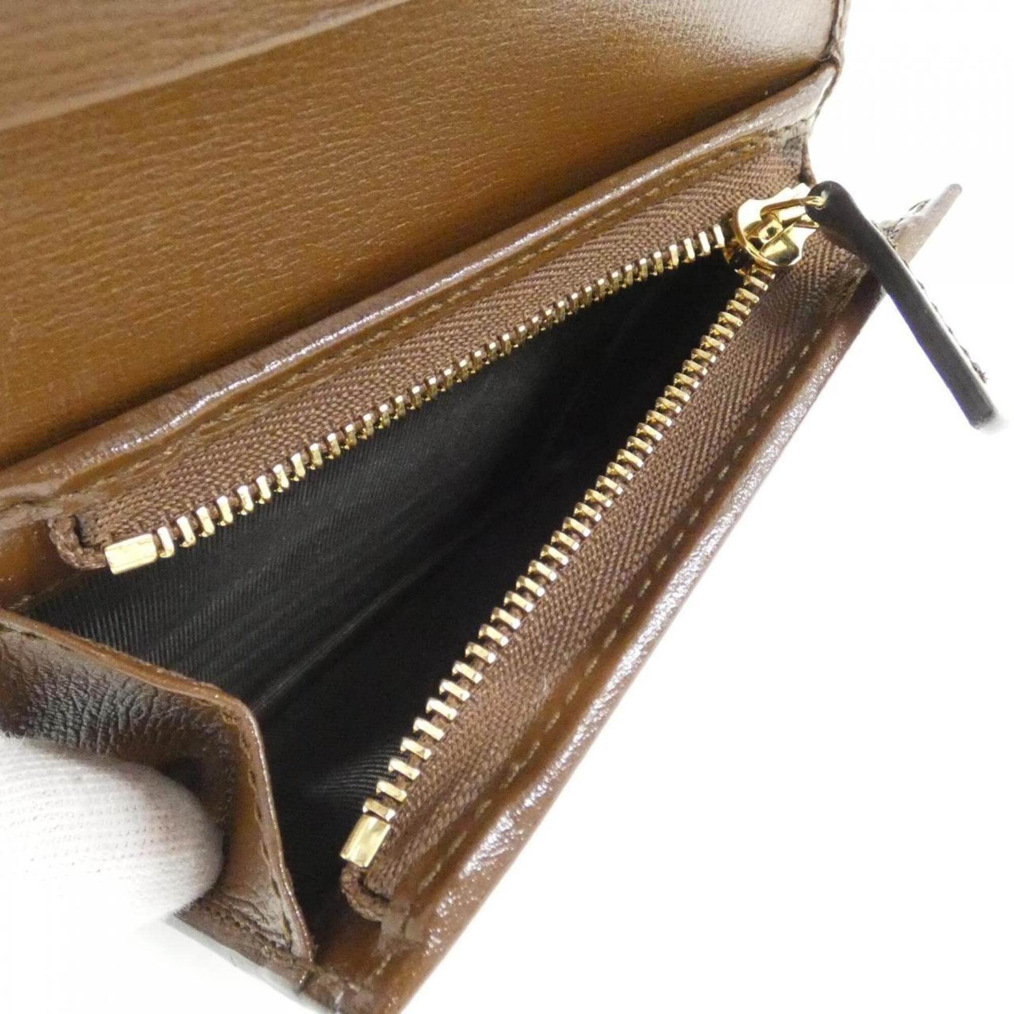 Gucci Beige Brown Gg Supreme Leather Wallet (Bi-Fold) (Pre-Owned)