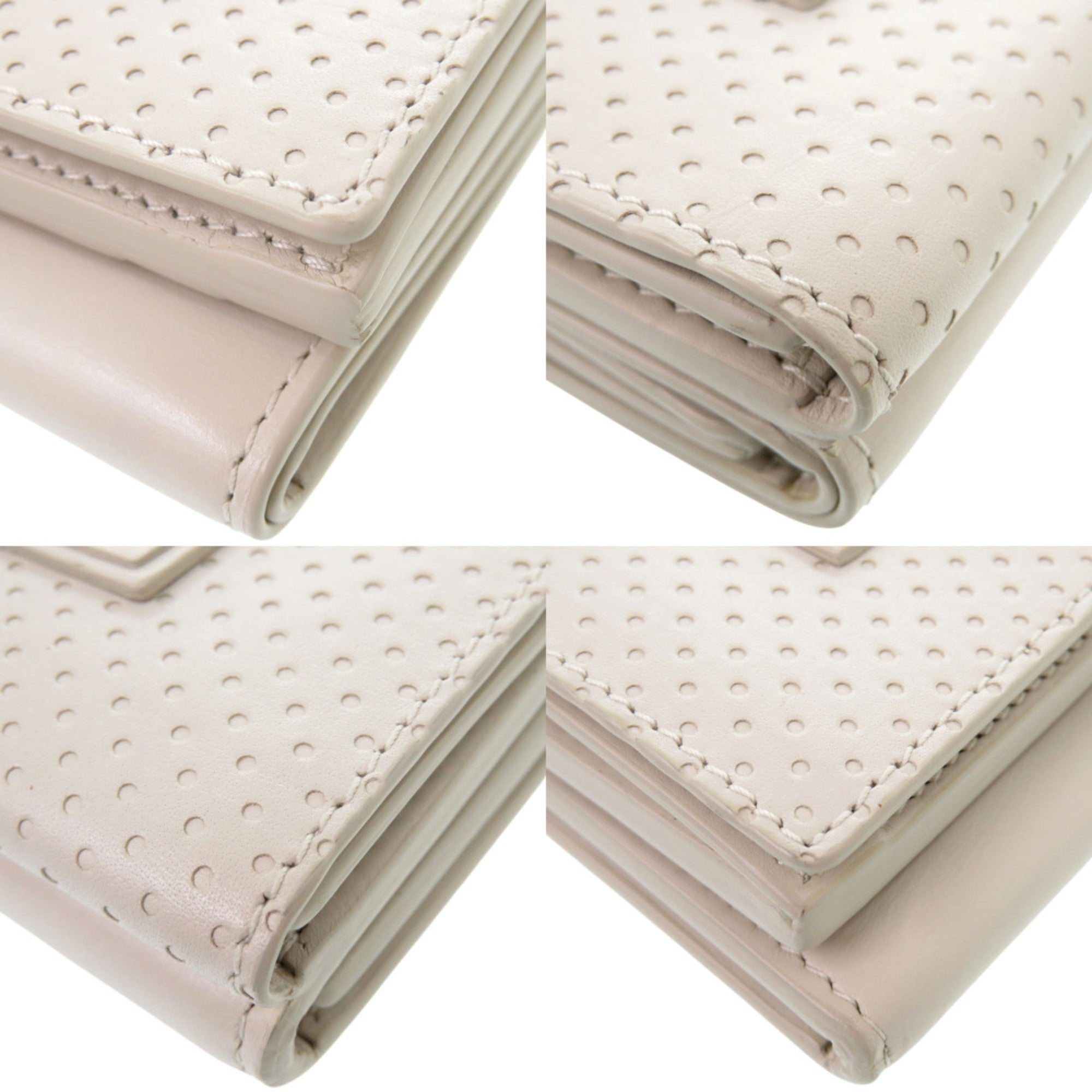 Bottega Veneta Ivory Leather Wallet (Tri-Fold) (Pre-Owned)