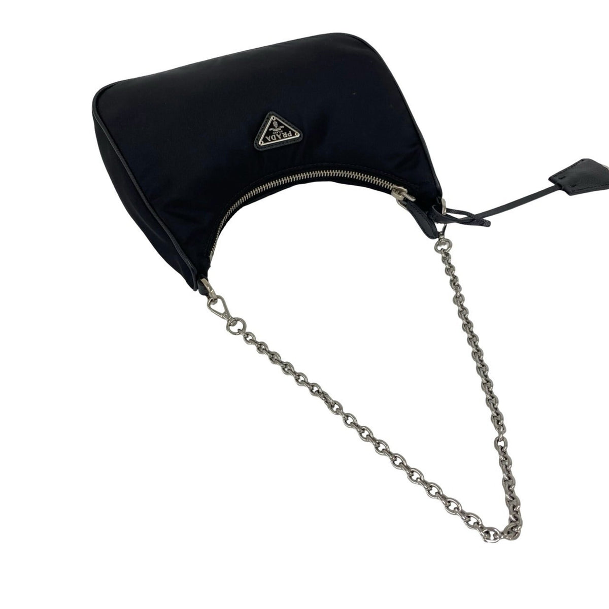 Prada Black Nylon Leather Shoulder Bag (Pre-Owned)