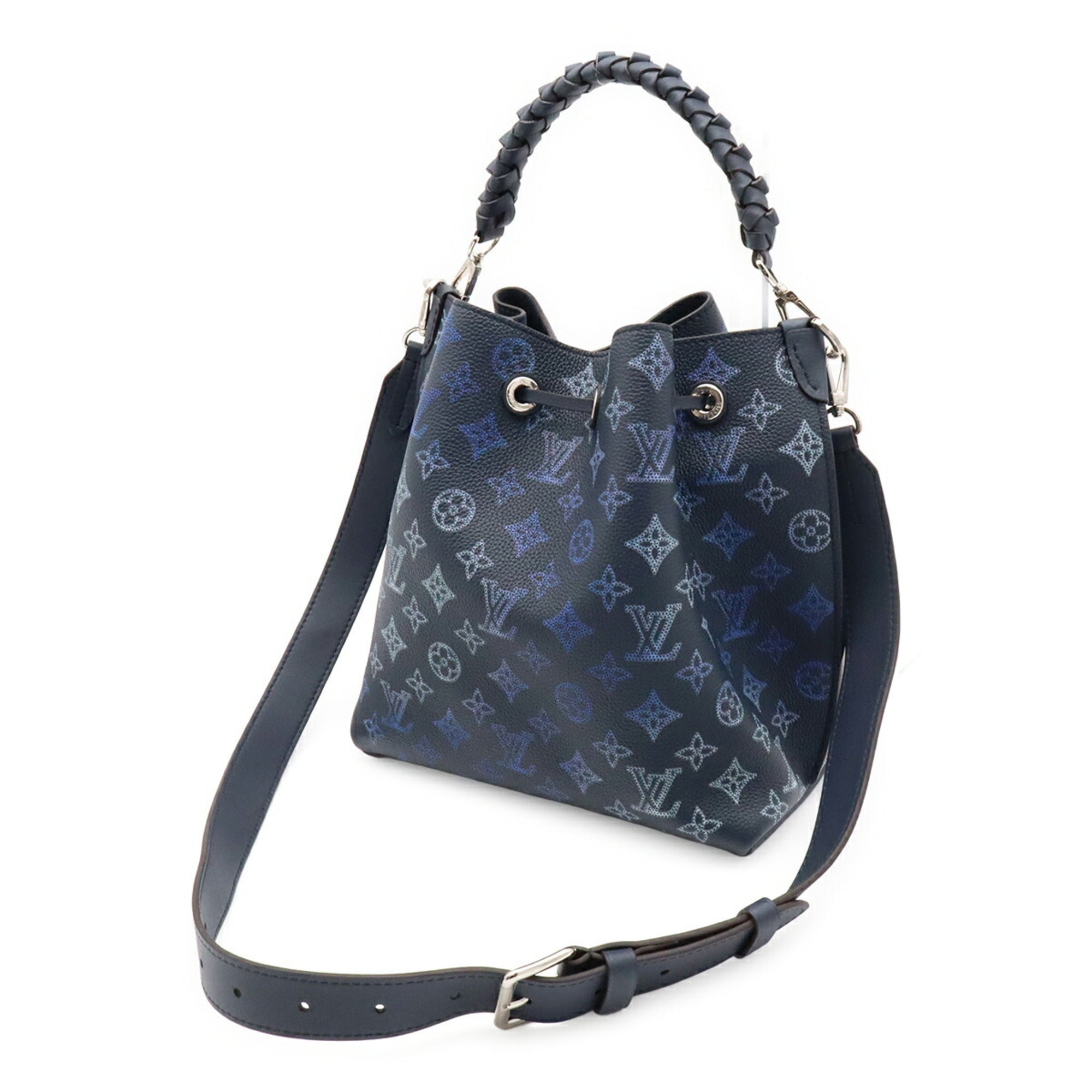 Louis Vuitton Blue Navy Mahina Leather Leather Shoulder Bag Tote Bag (Pre-Owned)