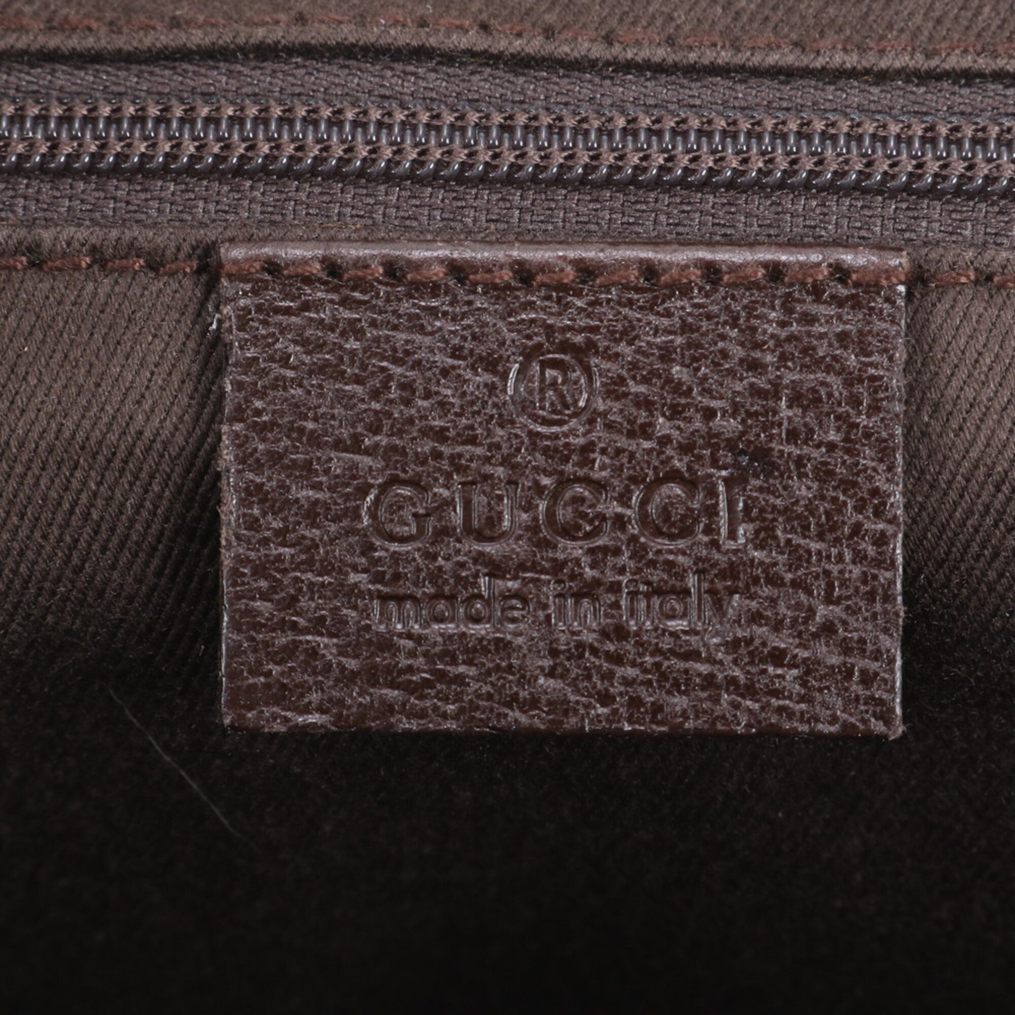 Gucci Brown Leather Canvas Handbag Tote Bag (Pre-Owned)
