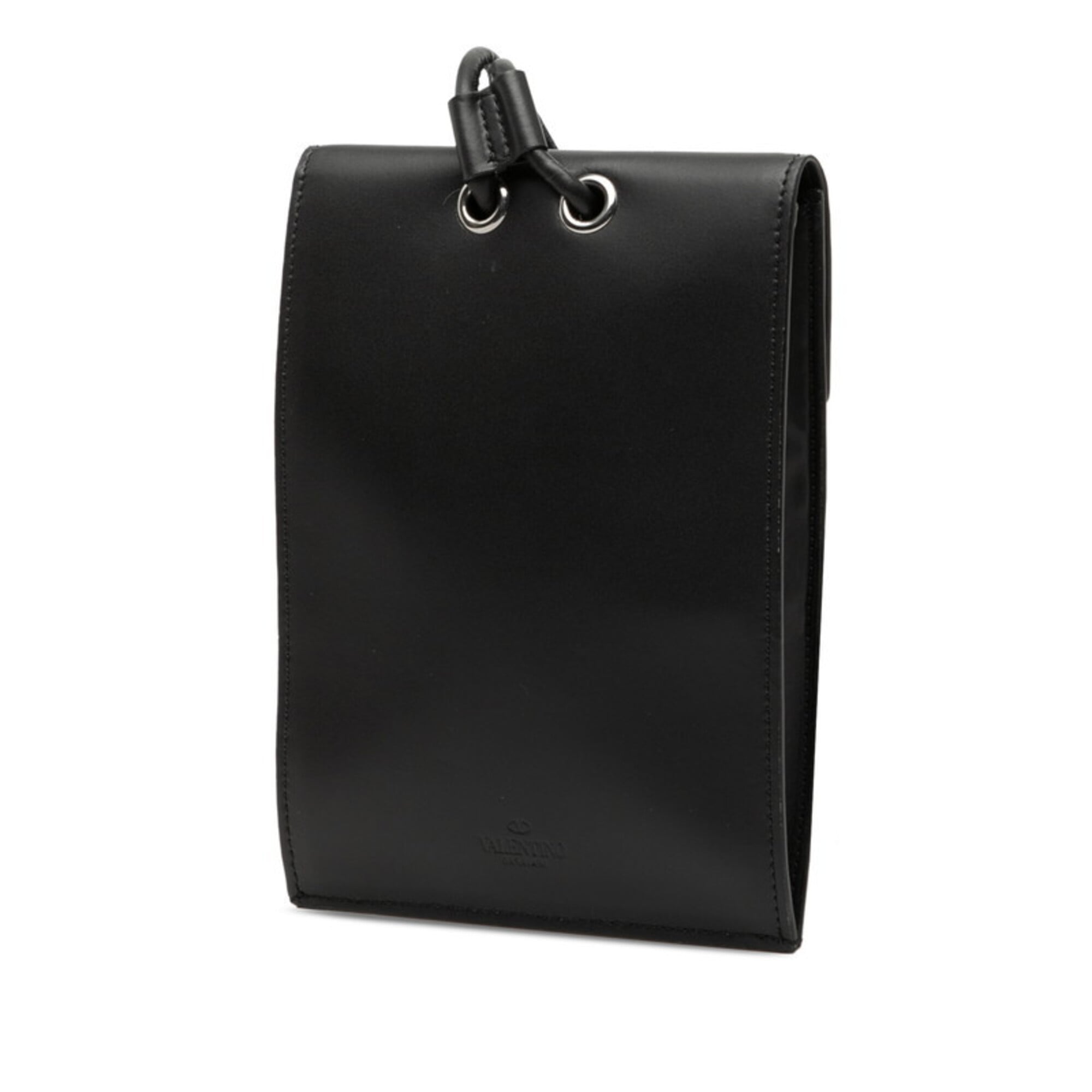 Valentino Black White Leather Shoulder Bag (Pre-Owned)