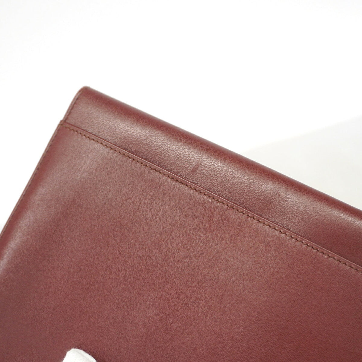 Cartier Bordeaux Leather Clutch Bag (Pre-Owned)