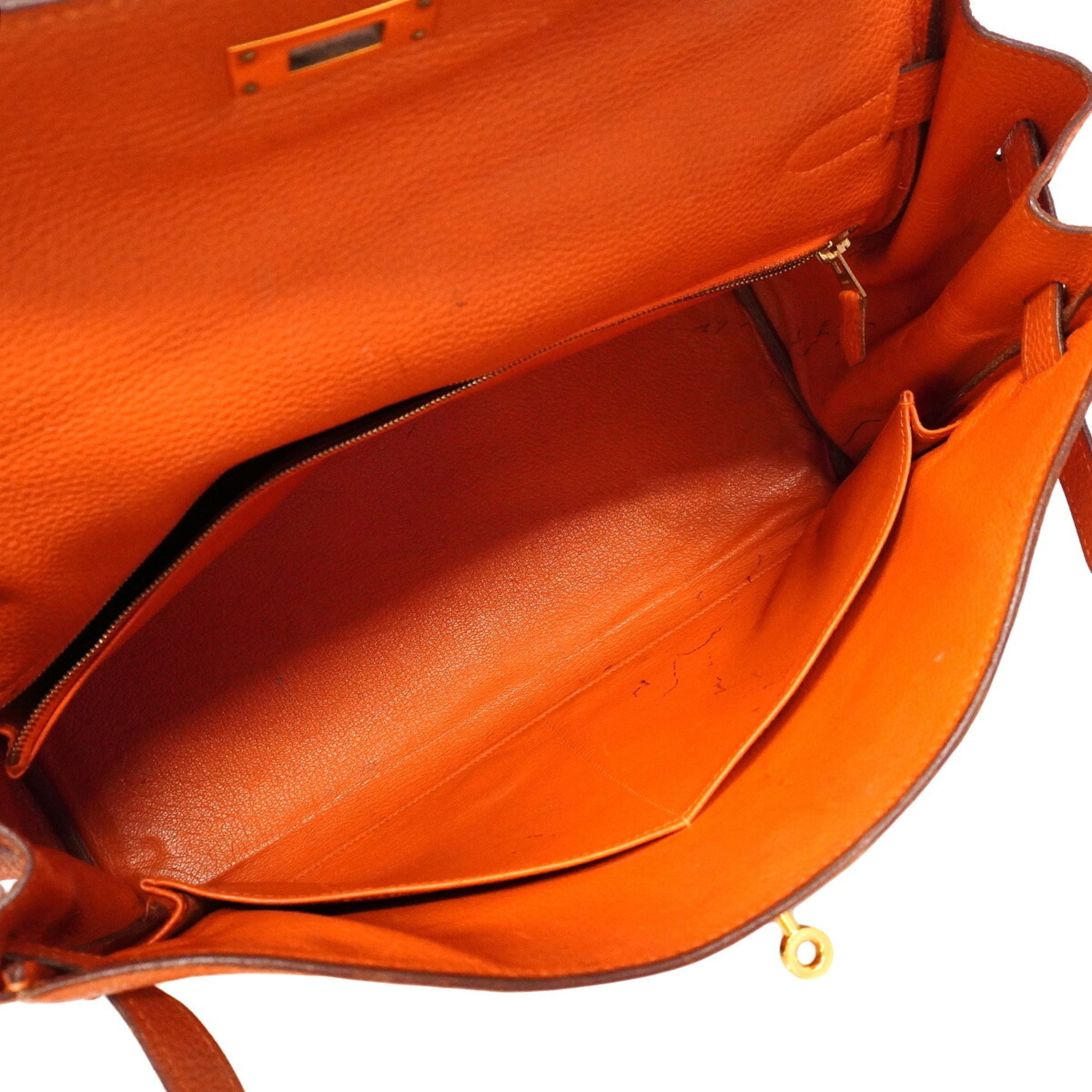 Hermes Orange Togo Leather Handbag (Pre-Owned)
