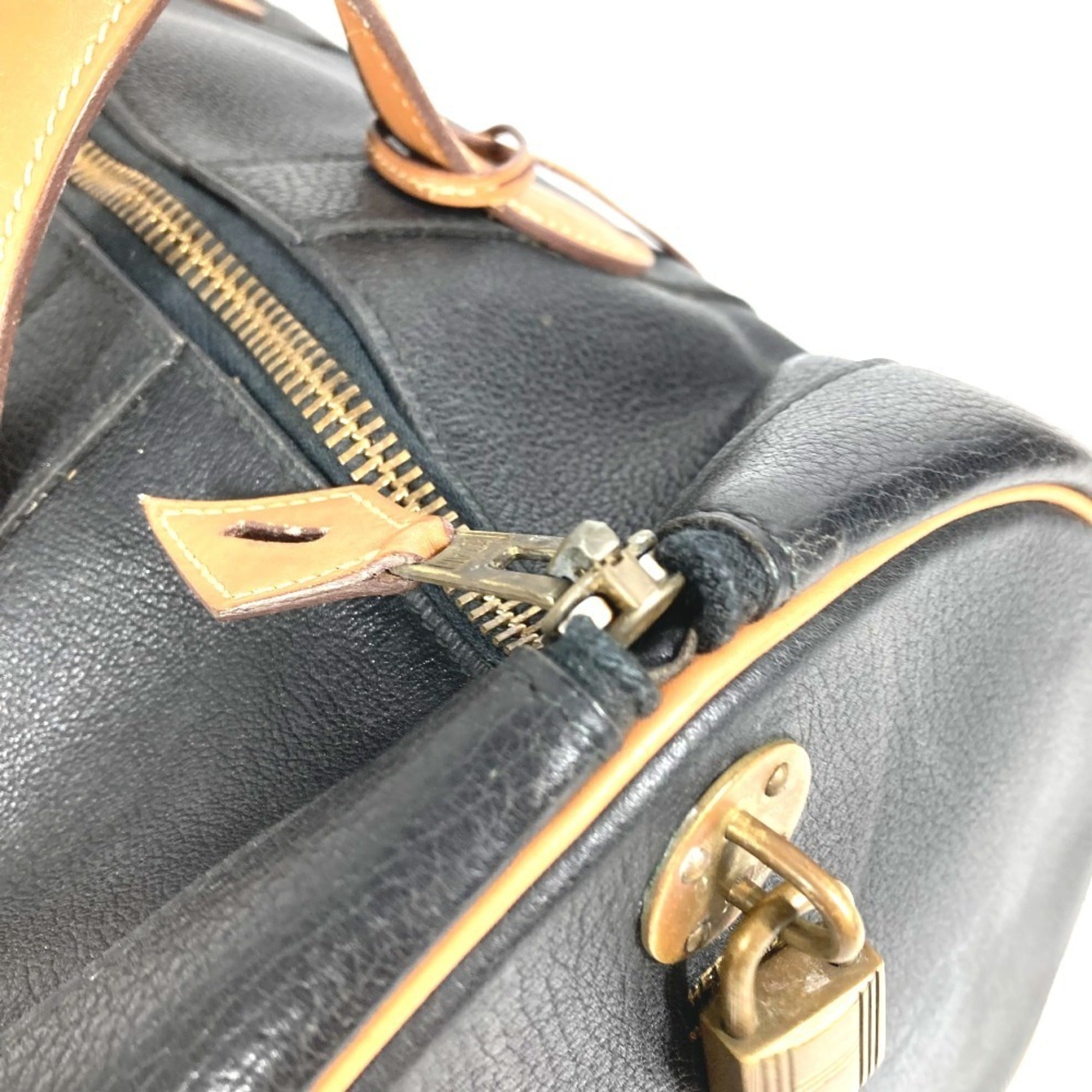 Hermes Bicolor Black Brown Ardennes Leather Boston Bag Handbag (Pre-Owned)