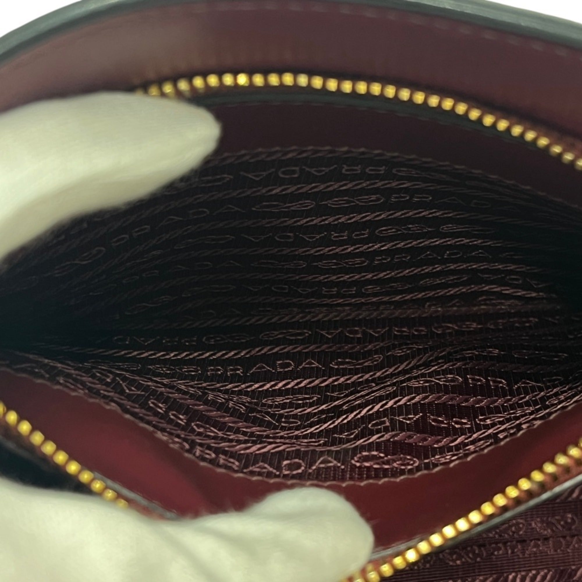 Prada Wine Leather Handbag Shoulder Bag (Pre-Owned)