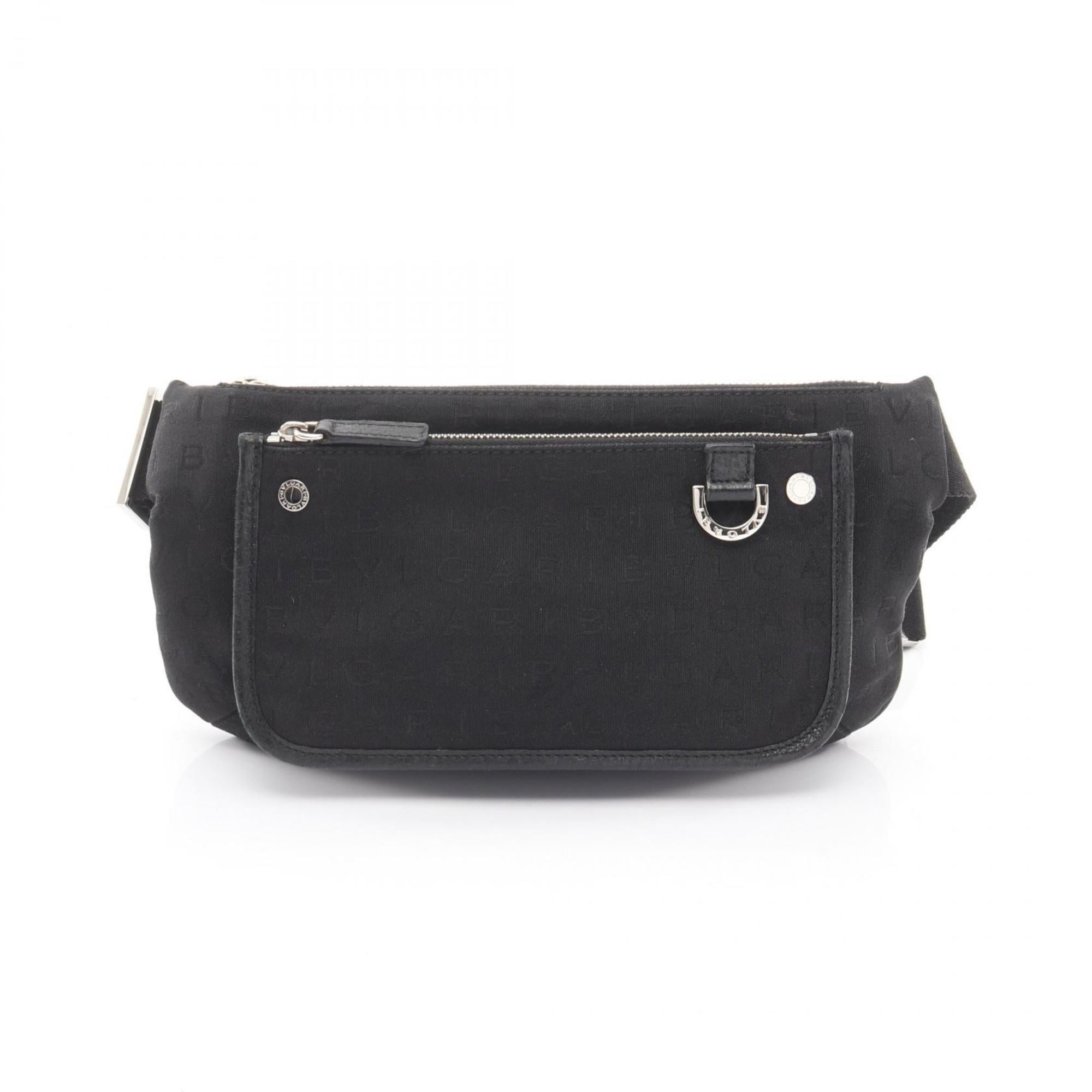 Bvlgari Black Canvas Fanny Pack Handbag (Pre-Owned)