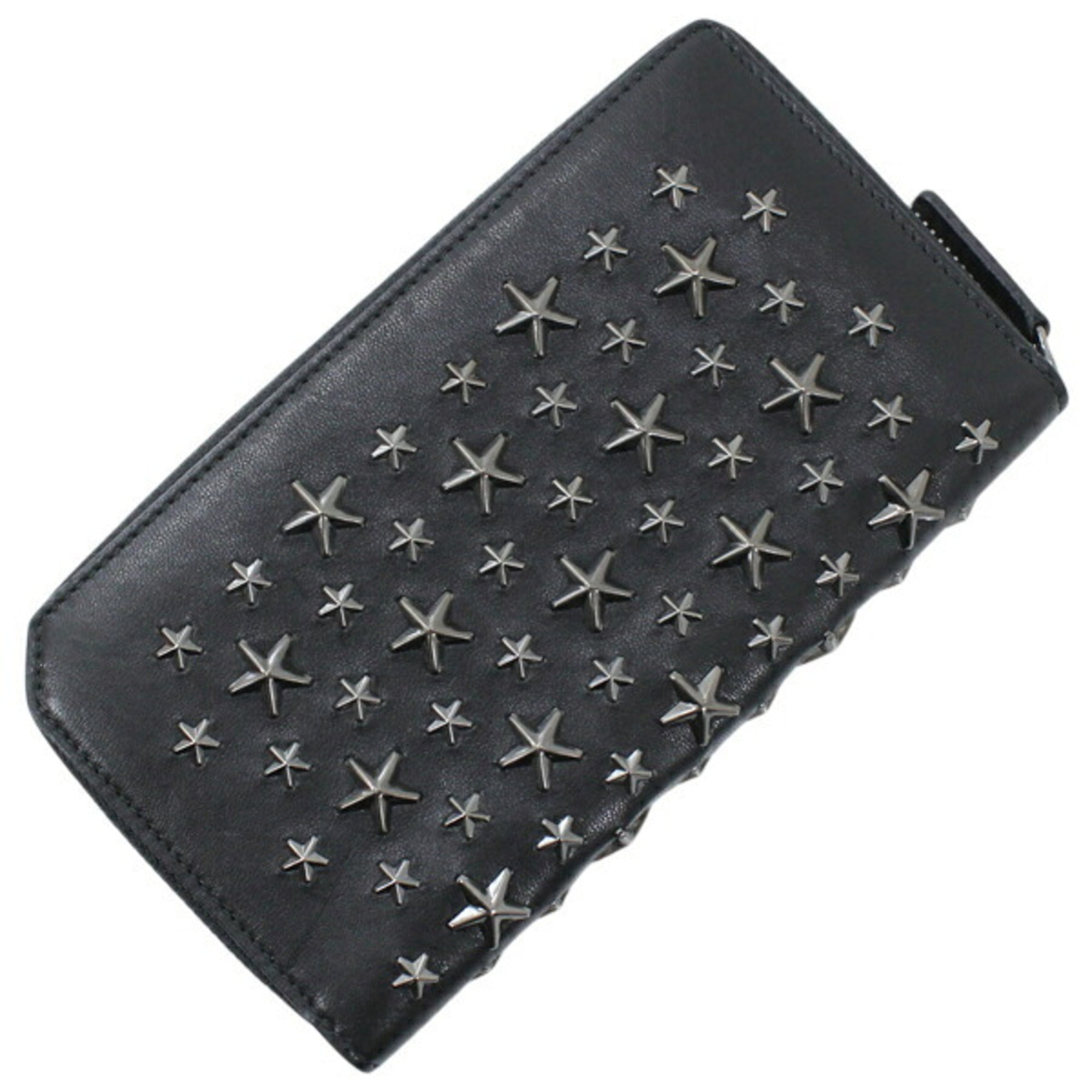 Jimmy Choo Black Leather Long Wallet (Bi-Fold) (Pre-Owned)