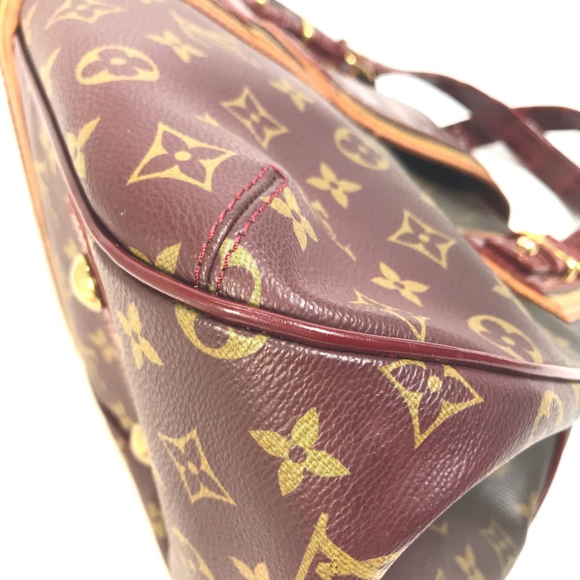 Louis Vuitton Monogram Mirage Brown Red Color Canvas Boston Bag Shoulder Bag (Pre-Owned)