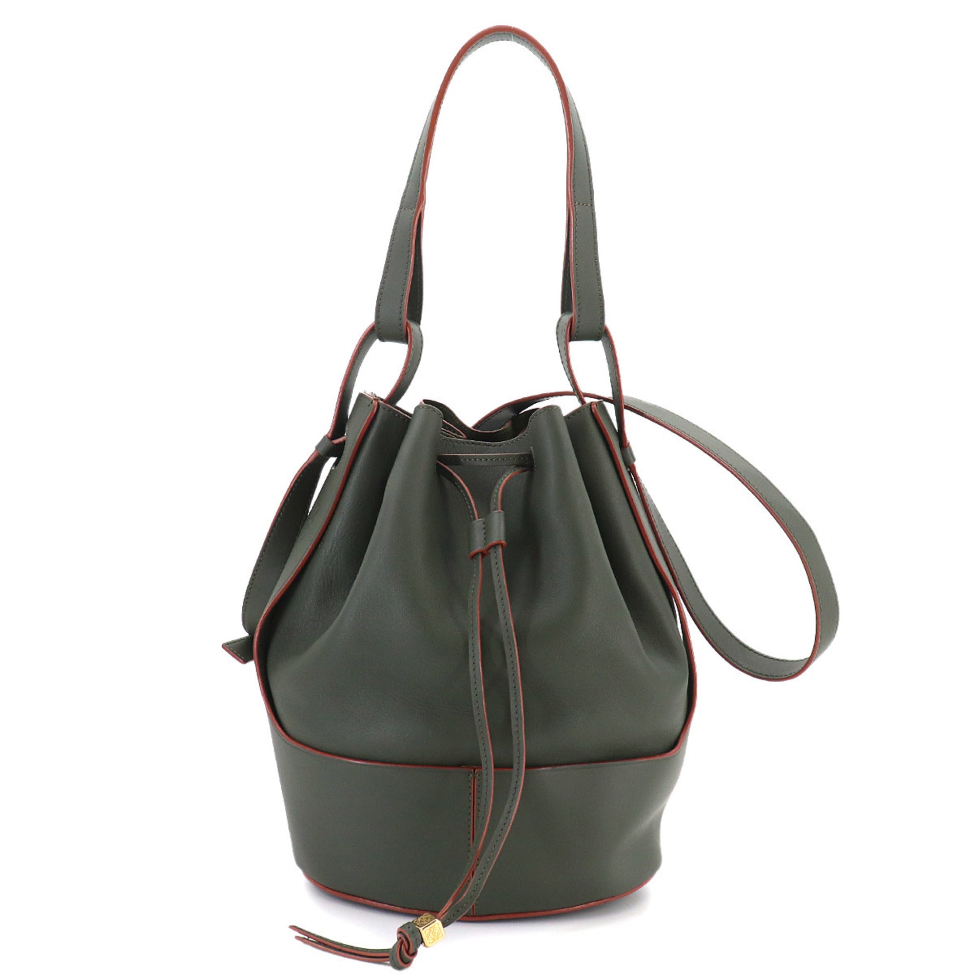Loewe Green Leather Handbag Shoulder Bag (Pre-Owned)
