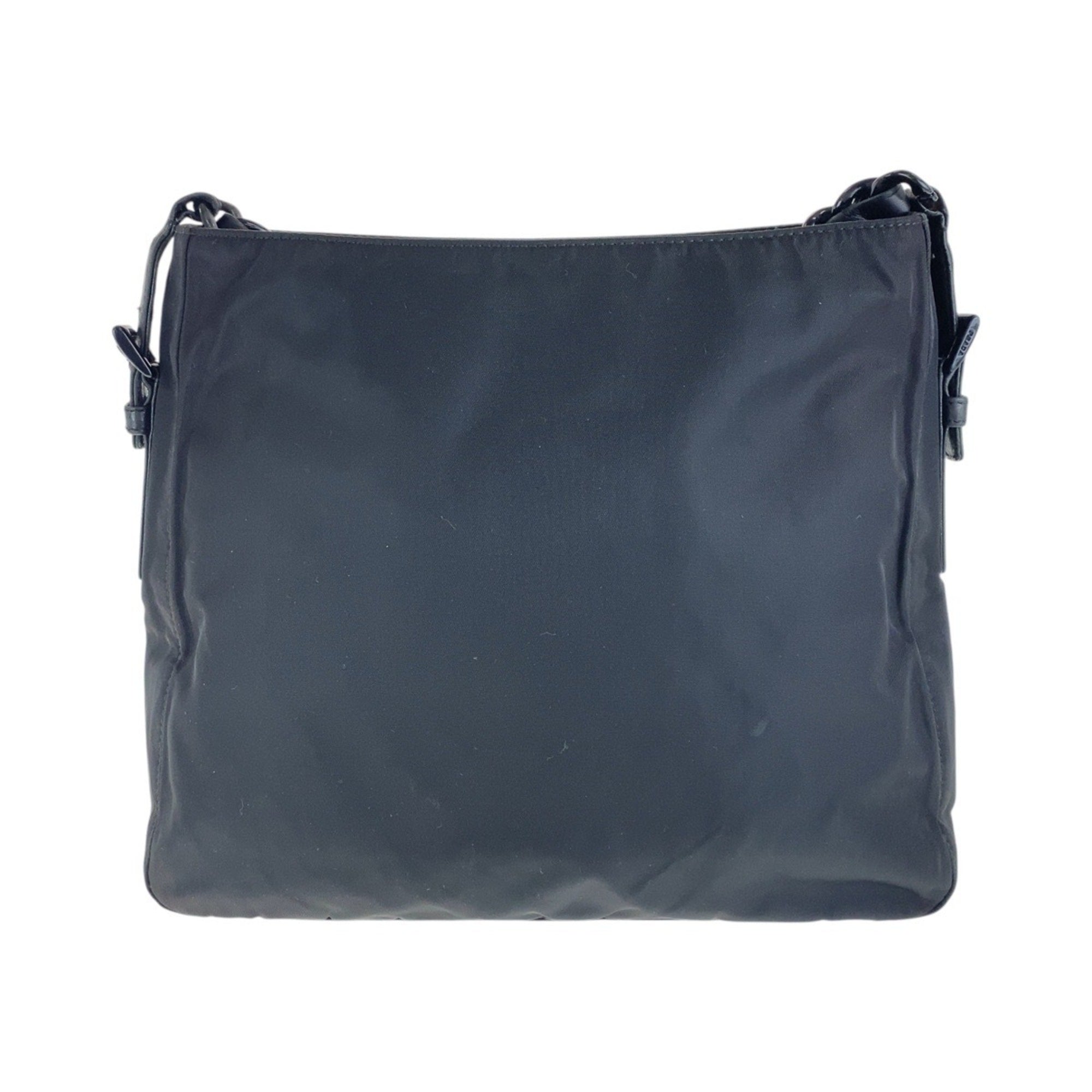 Prada Black Nylon Leather Plastic Shoulder Bag (Pre-Owned)