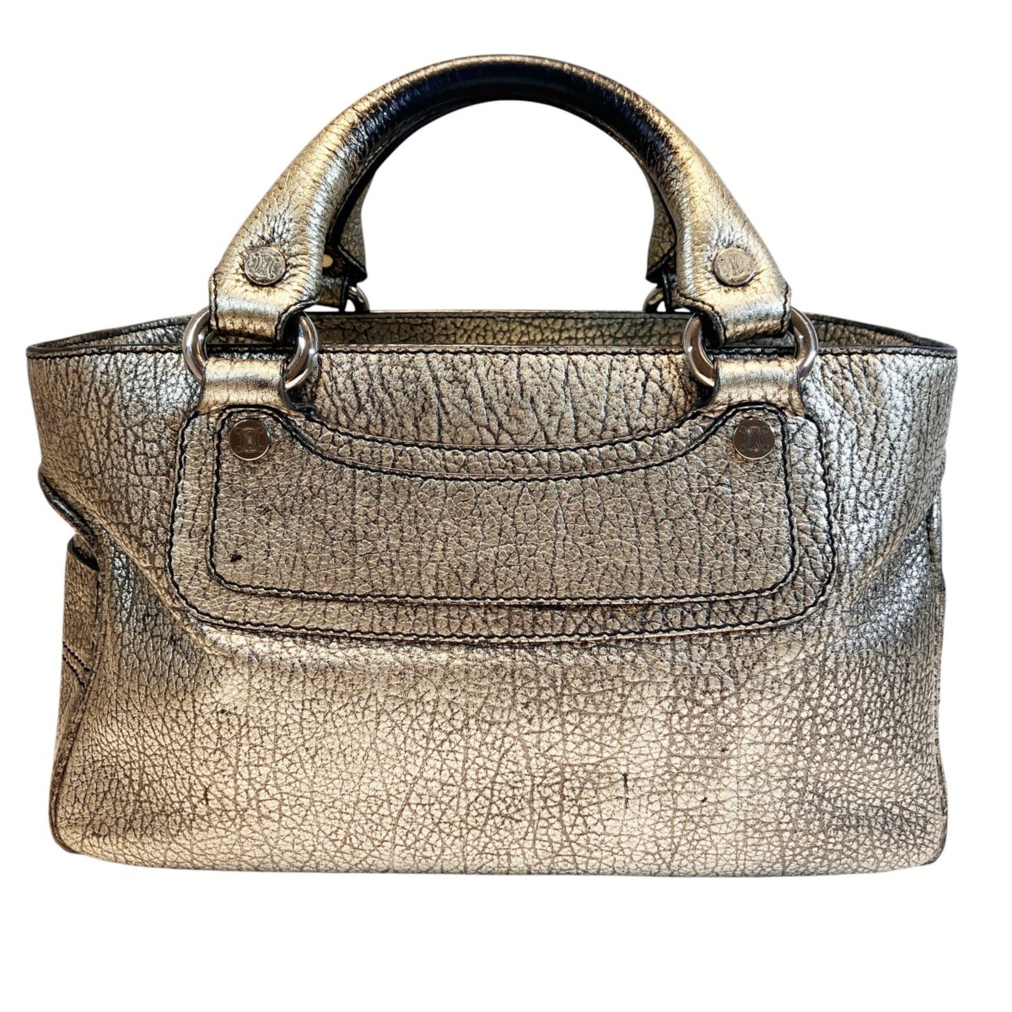 Celine Boogie Gold Metallic Leather Handbag (Pre-Owned)