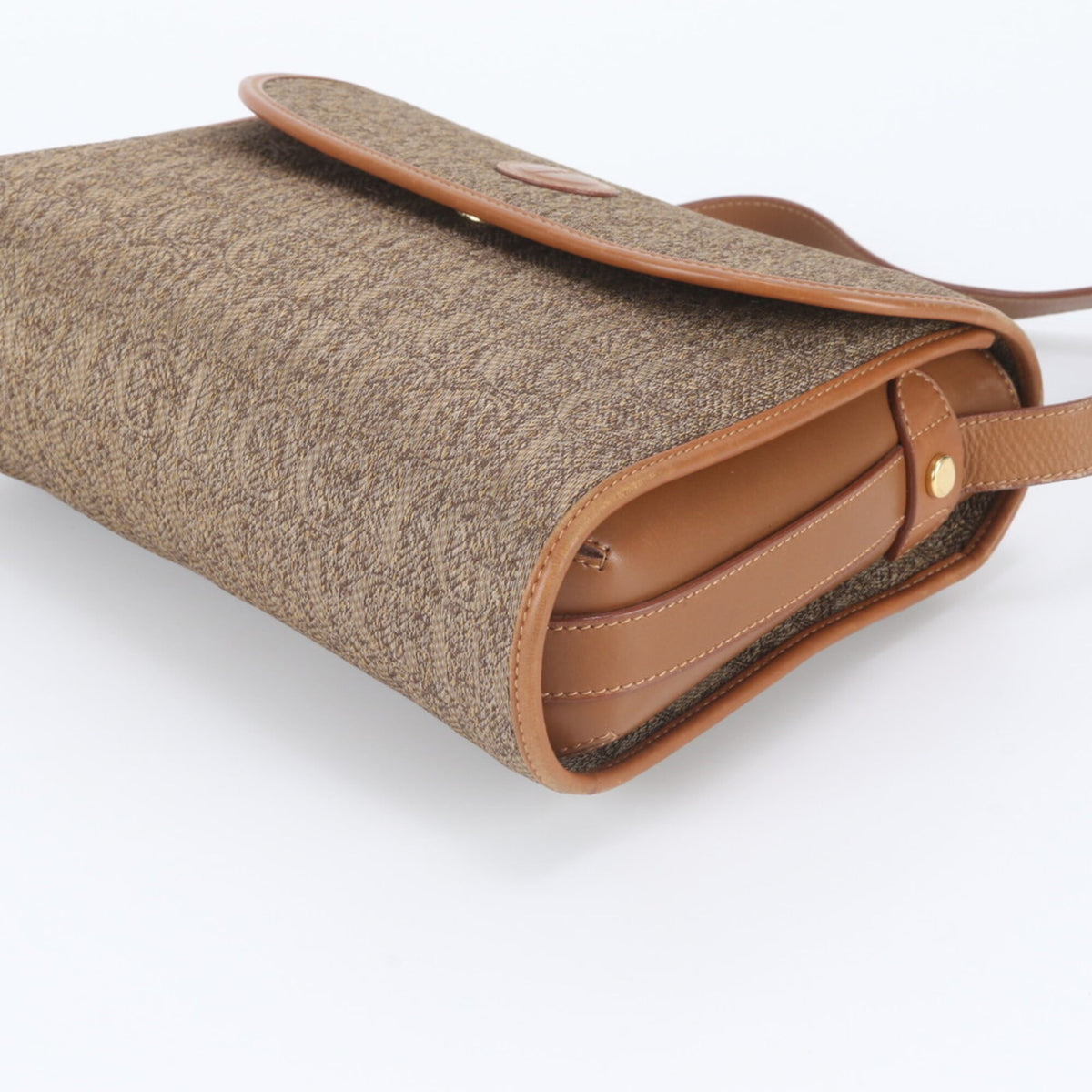 Gucci Brown Leather Canvas Crossbody Bag Shoulder Bag (Pre-Owned)