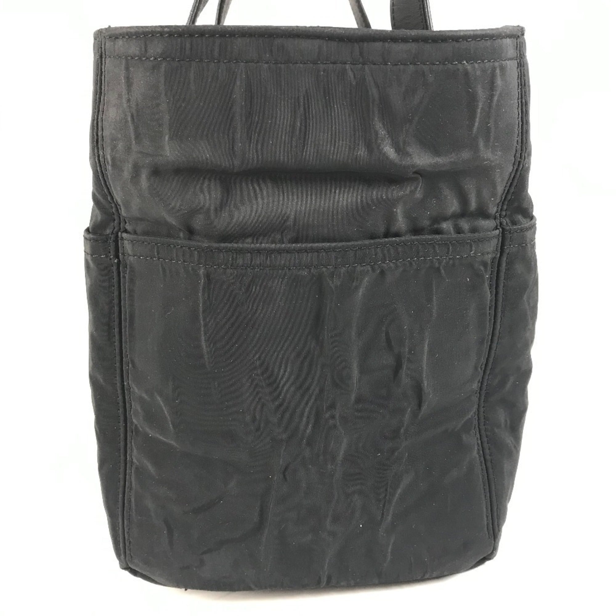 Hermes Black Nylon Leather Boston Bag Handbag Tote Bag (Pre-Owned)