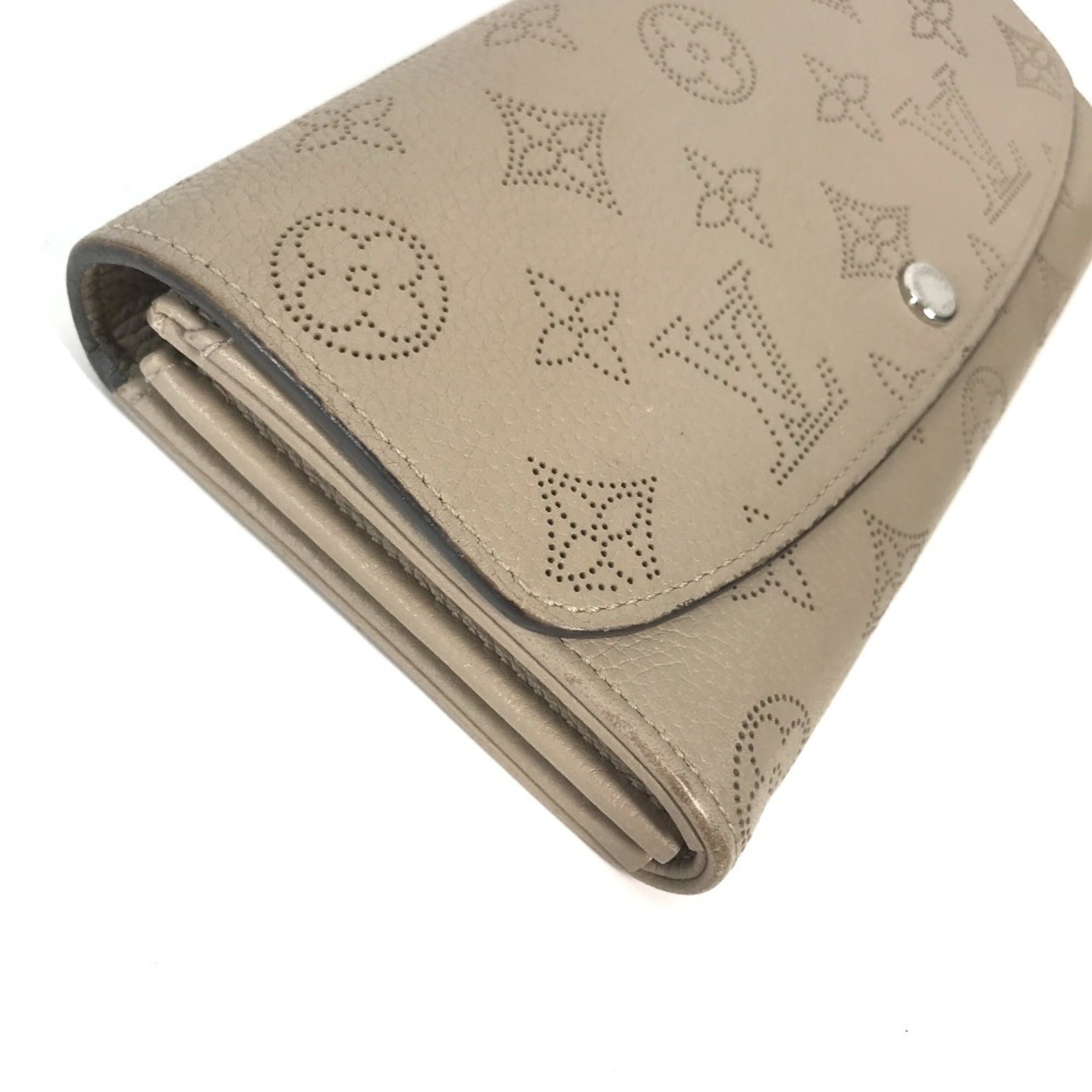 Louis Vuitton Beige Galle Iris Leather Long Wallet (Bi-Fold) (Pre-Owned)