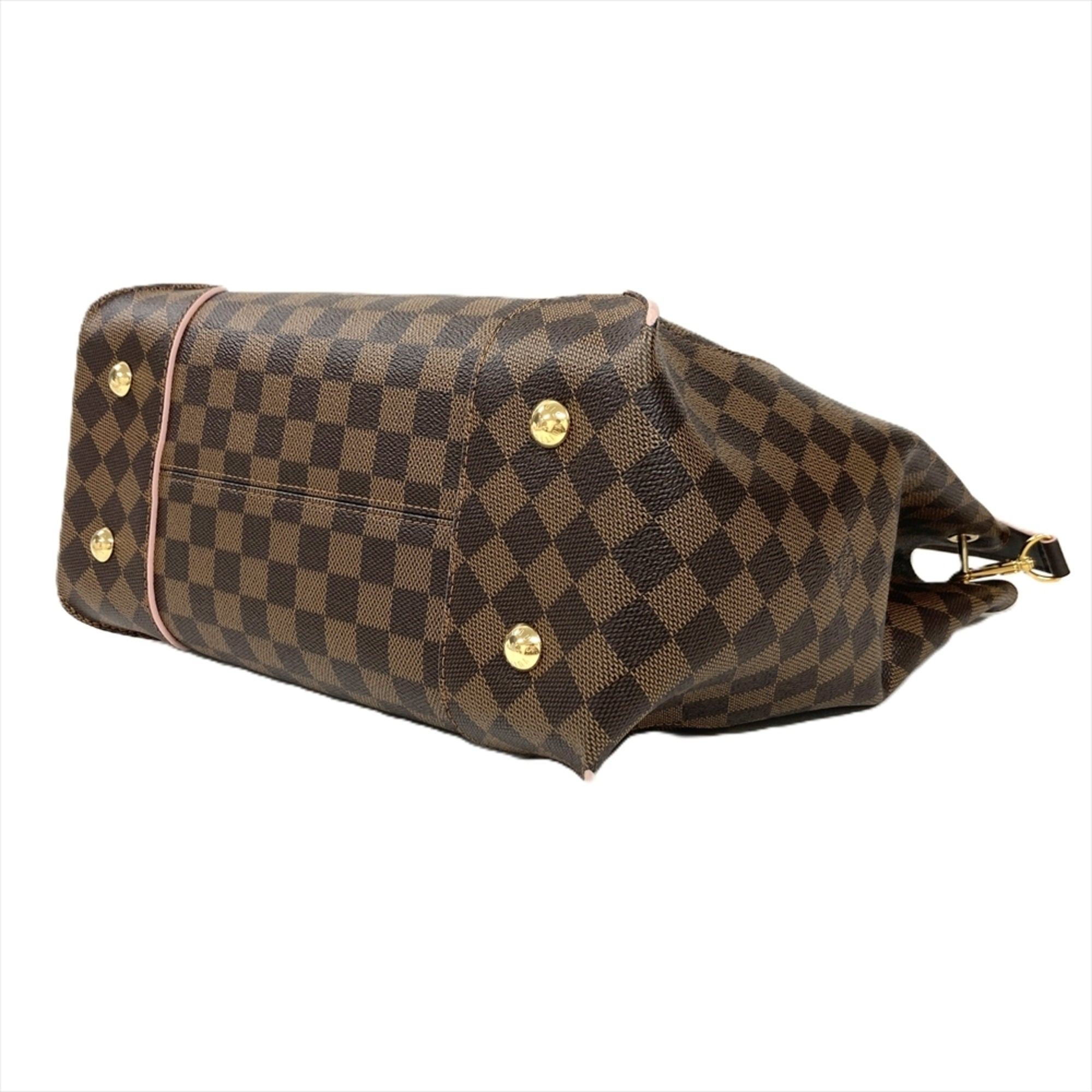 Louis Vuitton Brown Damier Canvas Ebene Pink Rose Ballerine Damier Canvas Shoulder Bag (Pre-Owned)