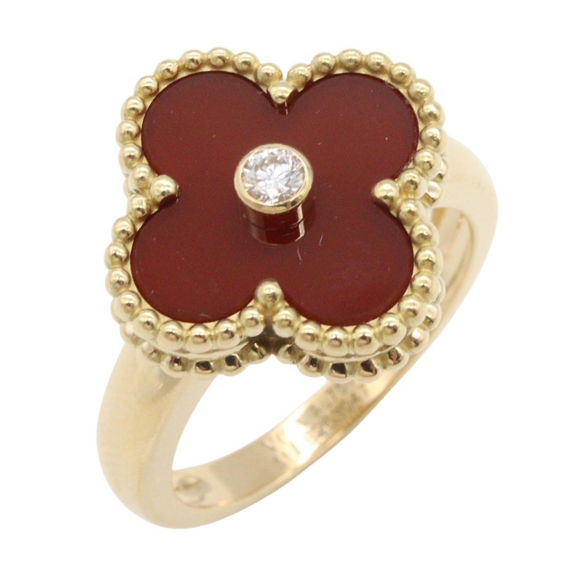 Van Cleef & Arpels Clear Red Color Yellow Gold Yellow Gold (18K) Band Ring (Pre-Owned)