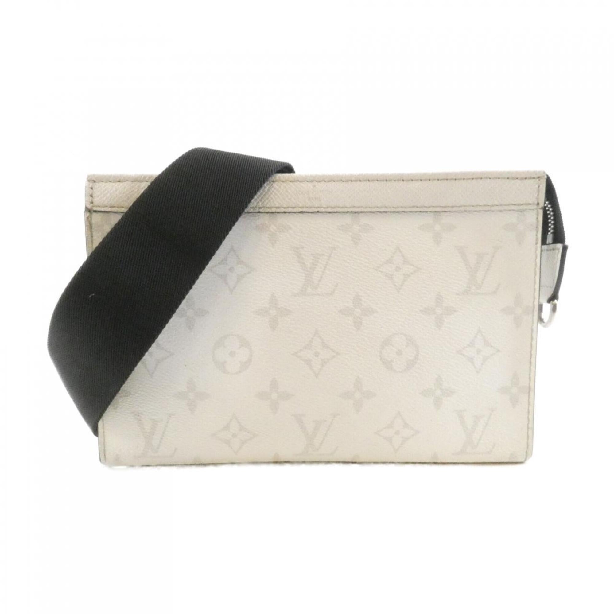 Louis Vuitton Ivory White Coated Canvas Leather Shoulder Bag (Pre-Owned)