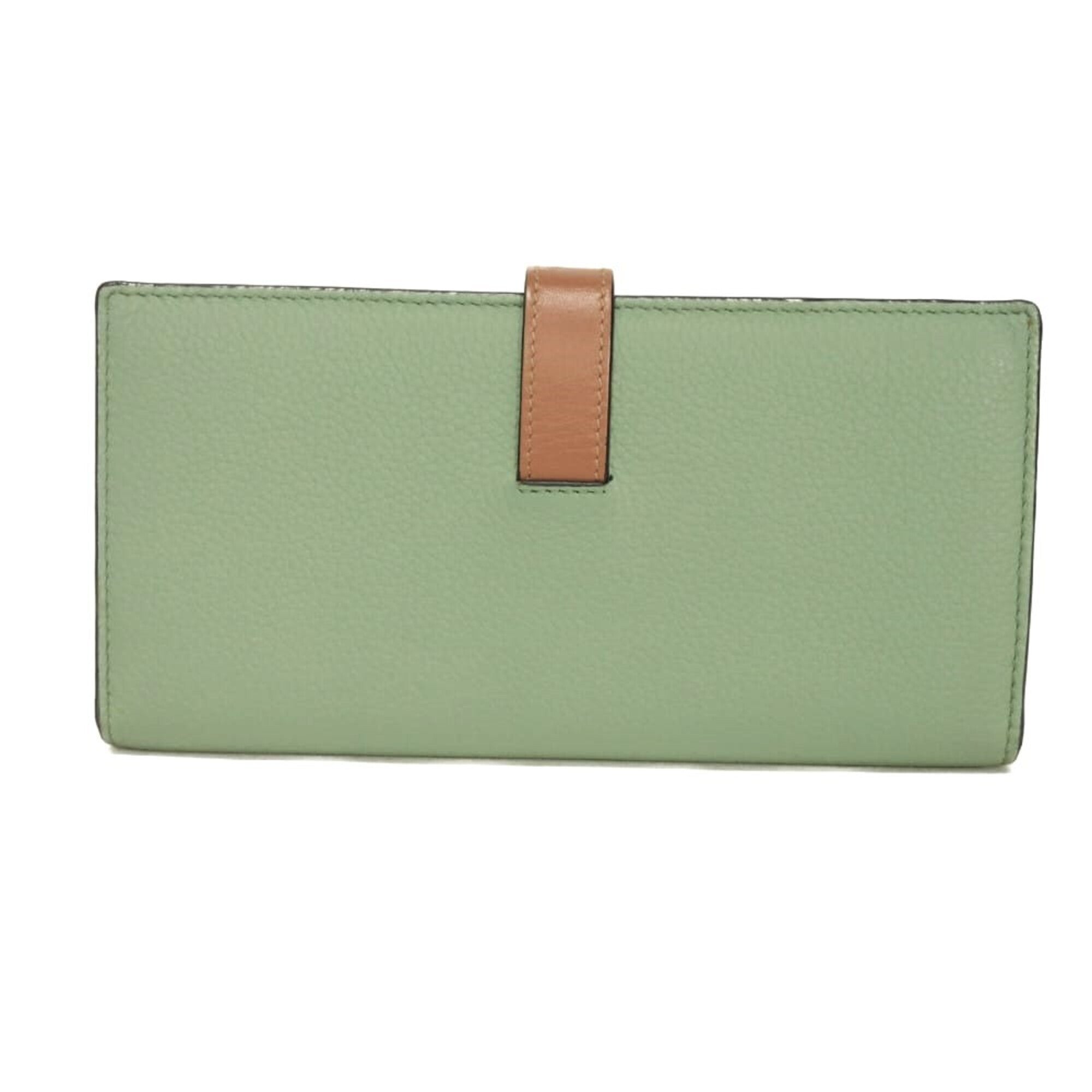 Loewe Green Leather Long Wallet (Bi-Fold) (Pre-Owned)