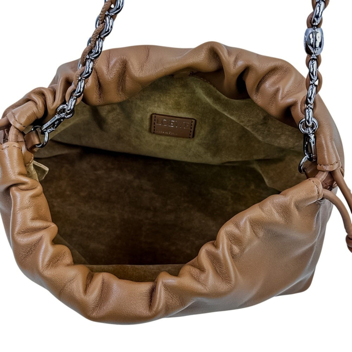 Loewe Flamenco Brown Leather Handbag Shoulder Bag (Pre-Owned)