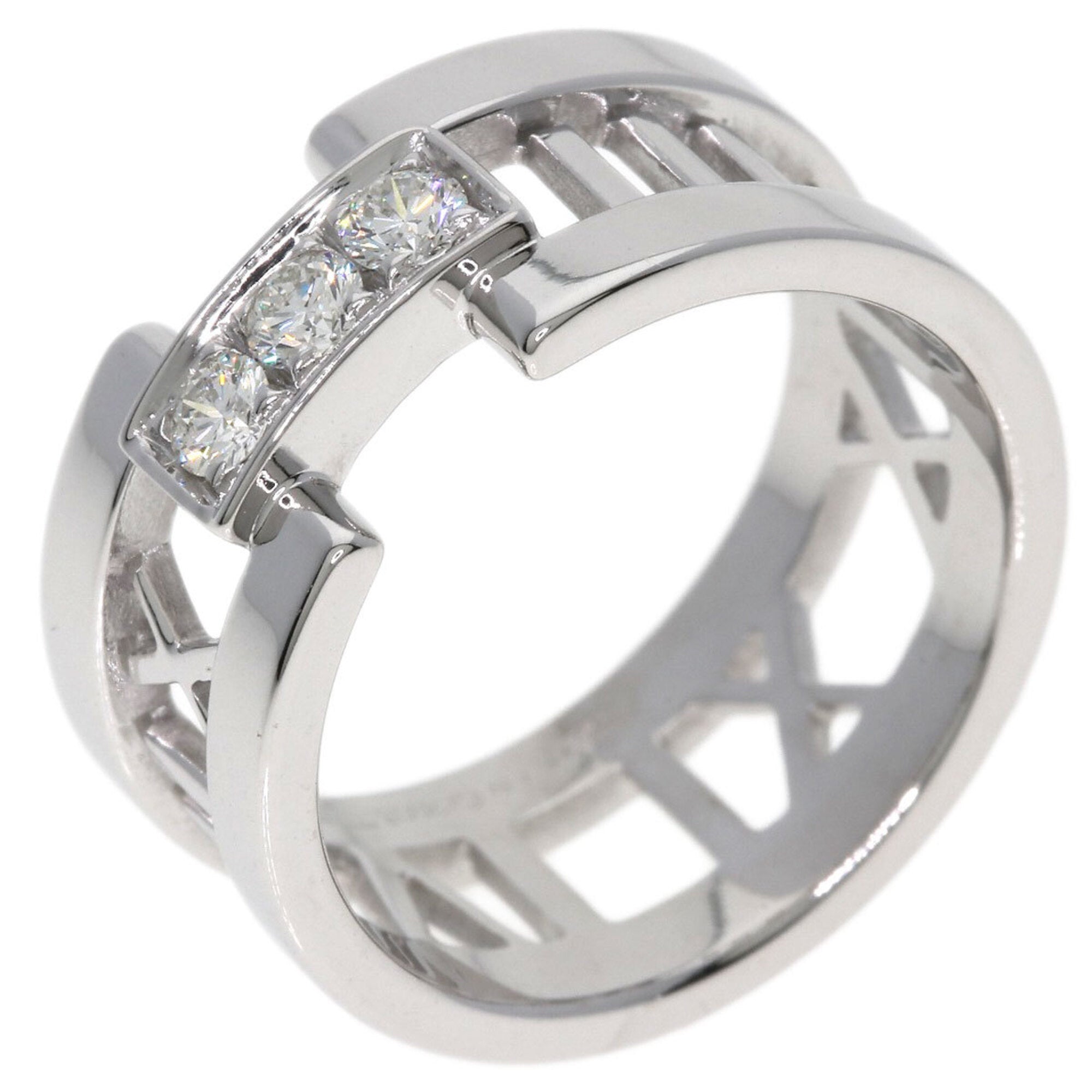 Tiffany Atlas White Gold (18K) Band Ring (Pre-Owned)