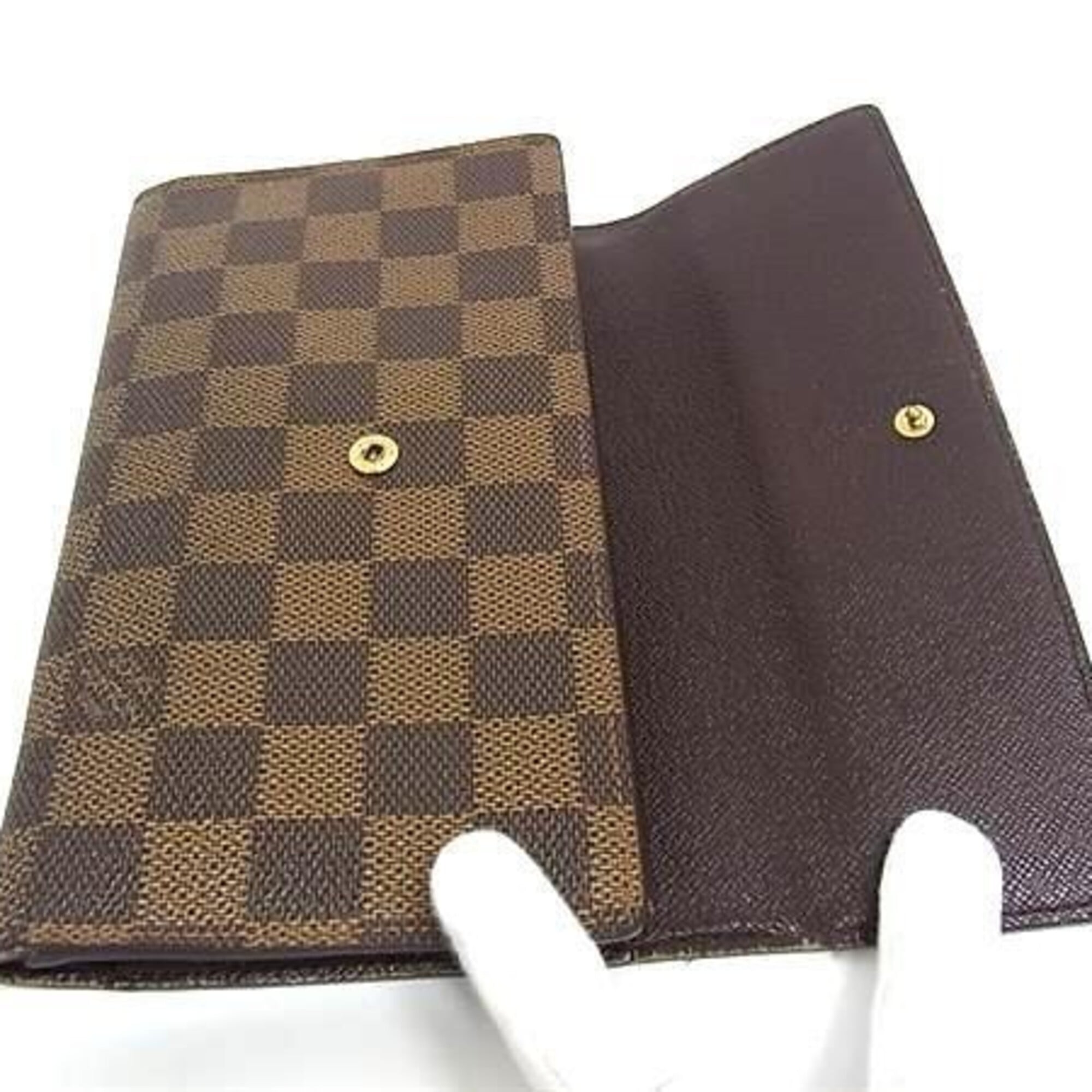Louis Vuitton Damier Brown Pvc Leather Long Wallet (Tri-Fold) (Pre-Owned)