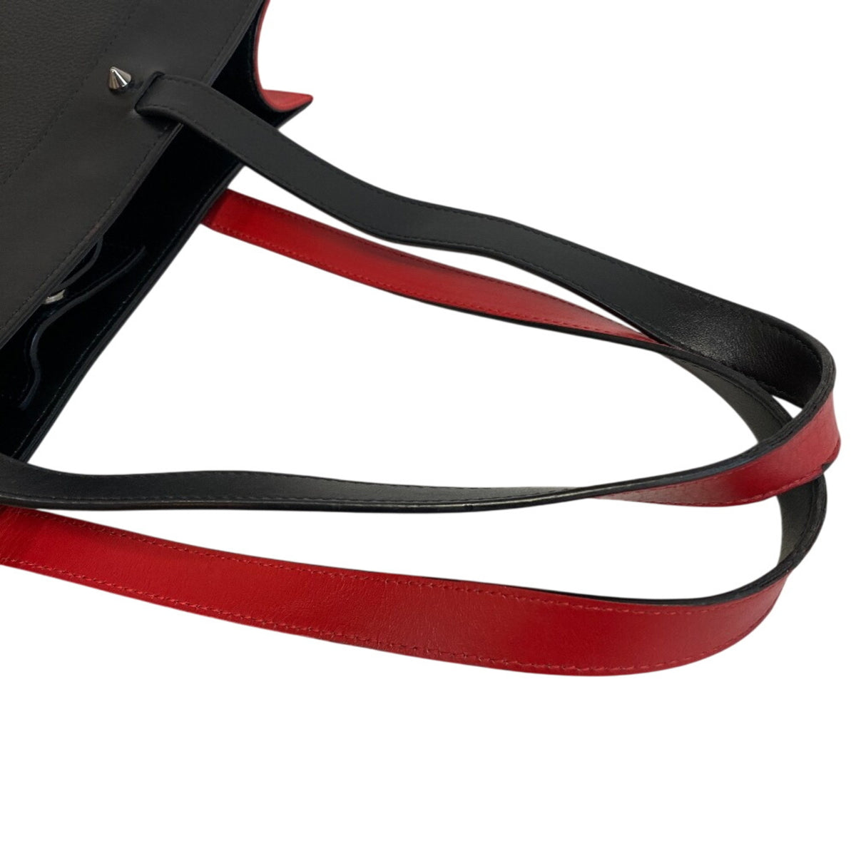 Christian Louboutin Black Leather Shoulder Bag Tote Bag (Pre-Owned)