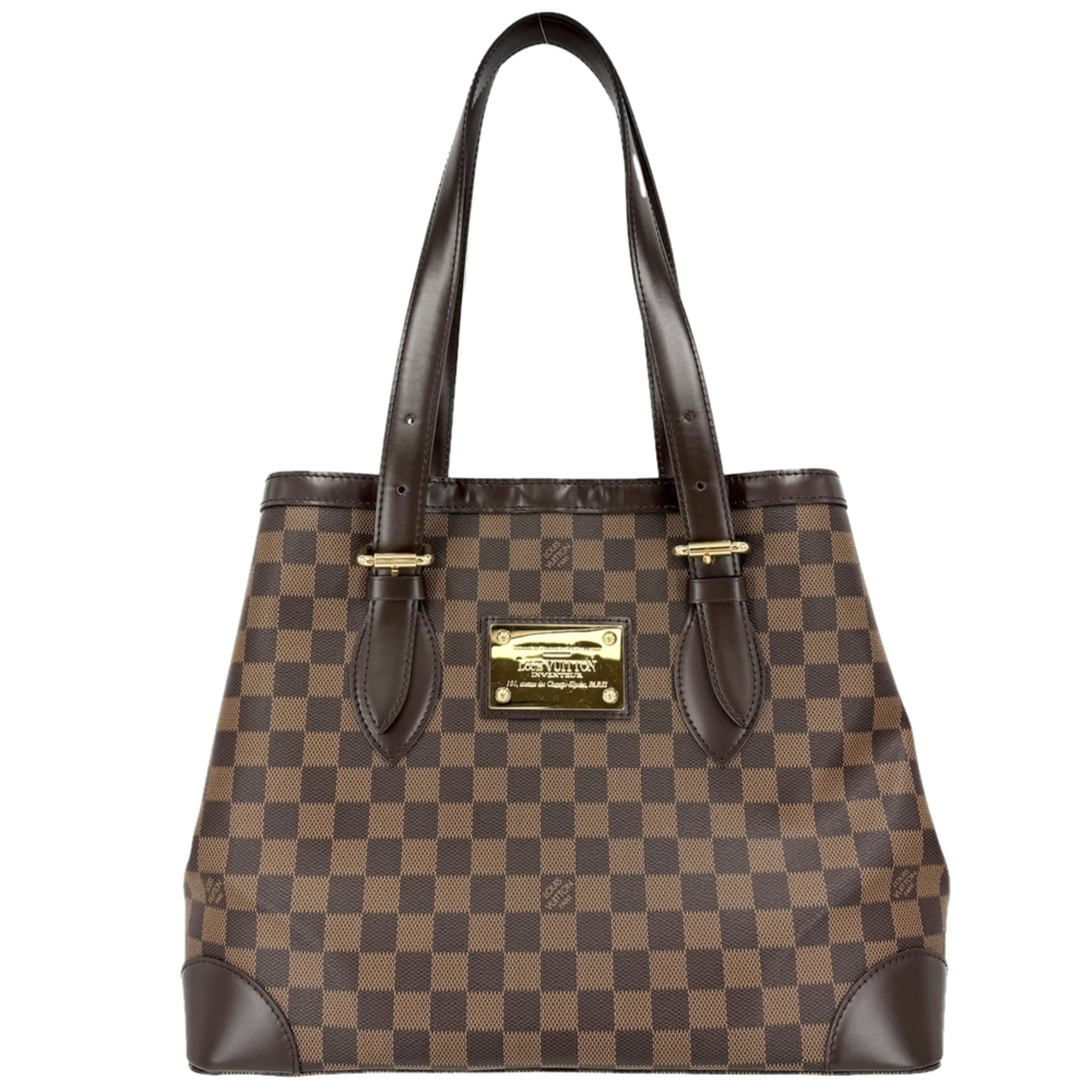 Louis Vuitton Brown White Damier Canvas Handbag Tote Bag (Pre-Owned)