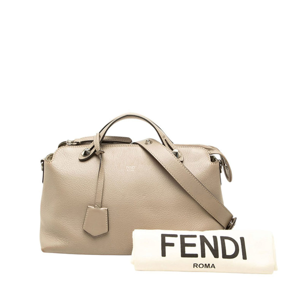 Fendi Beige Leather Handbag Shoulder Bag (Pre-Owned)