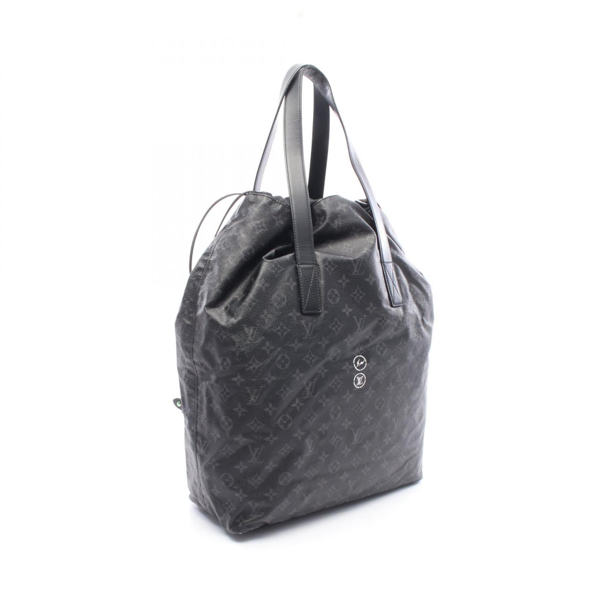 Louis Vuitton Black Pvc Leather Handbag Pouch Tote Bag (Pre-Owned)