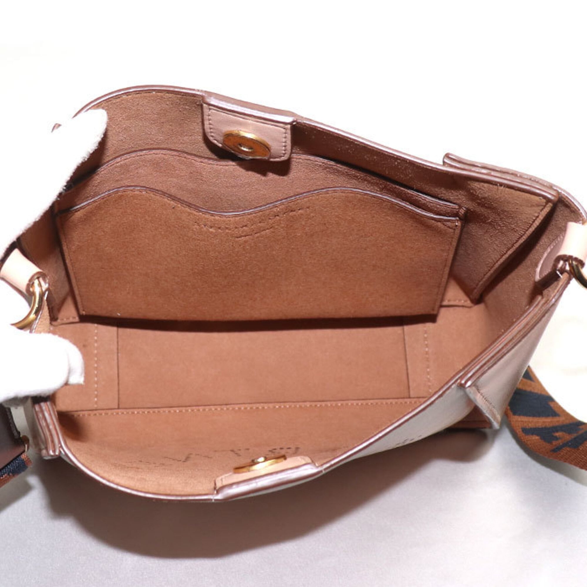 Stella Mccartney Pink Beige Faux Leather Shoulder Bag (Pre-Owned)
