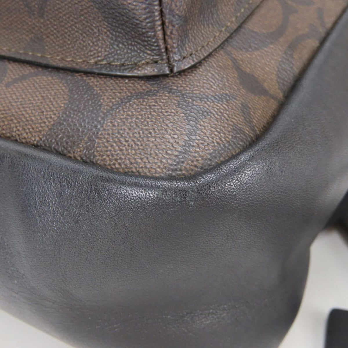 Coach Signature Black Dark Brown Pvc Leather Backpack (Pre-Owned)