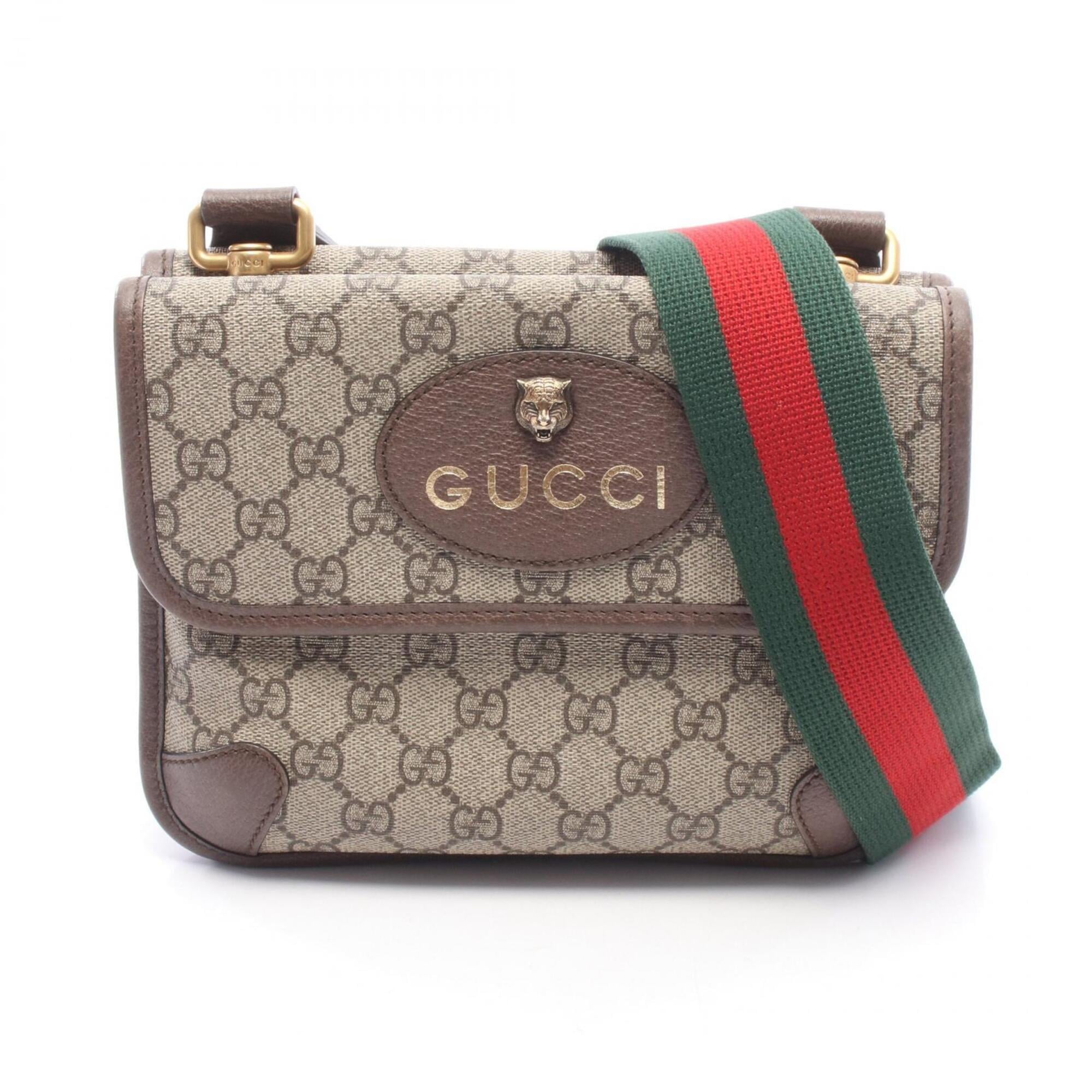 Gucci Beige Brown Multi-Color Pvc Leather Handbag Messenger Bag Shoulder Bag (Pre-Owned)