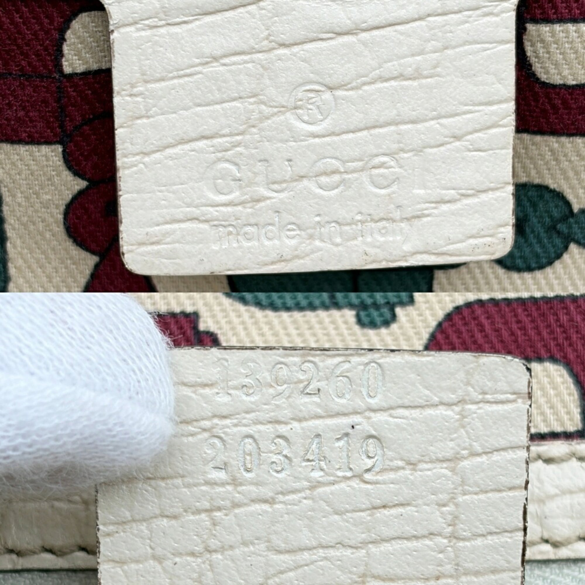 Gucci Ivory Gg Canvas Leather Tote Bag (Pre-Owned)
