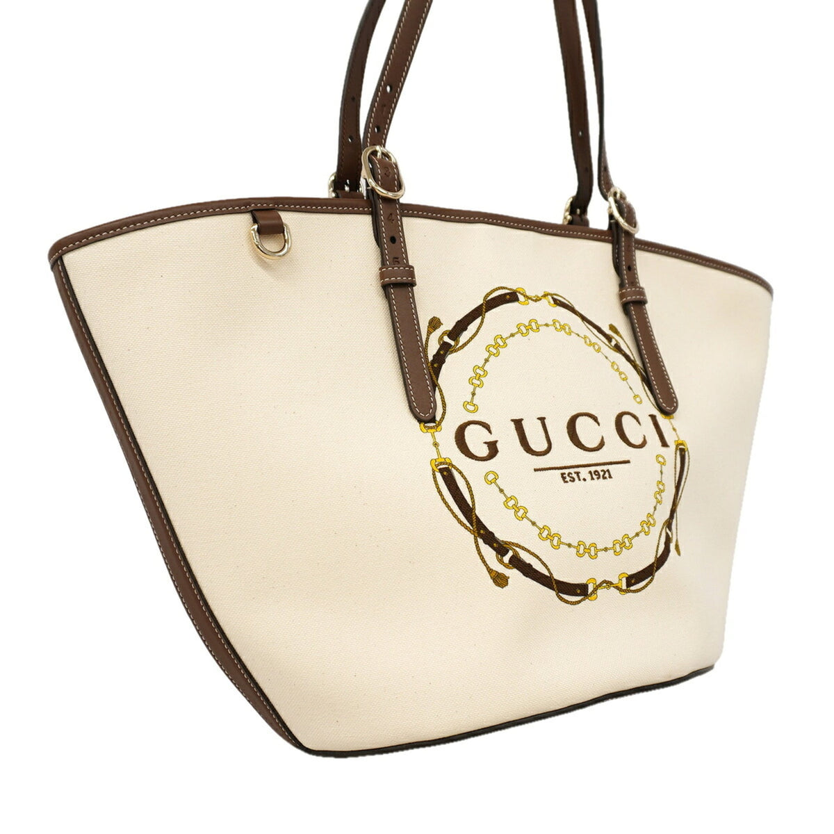 Gucci Ivory Canvas Tote Bag (Pre-Owned)