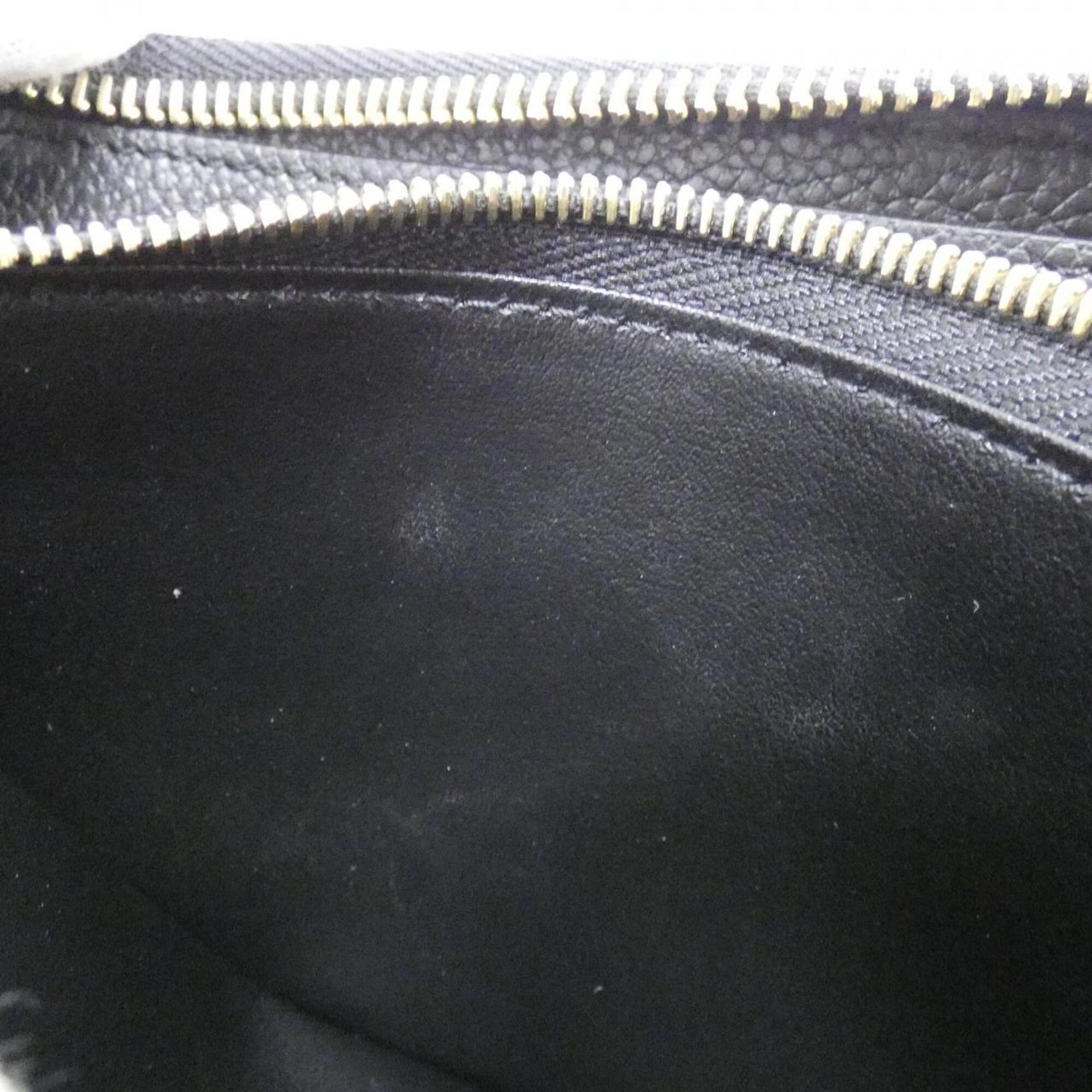 Louis Vuitton Black Leather Long Wallet (Bi-Fold) (Pre-Owned)