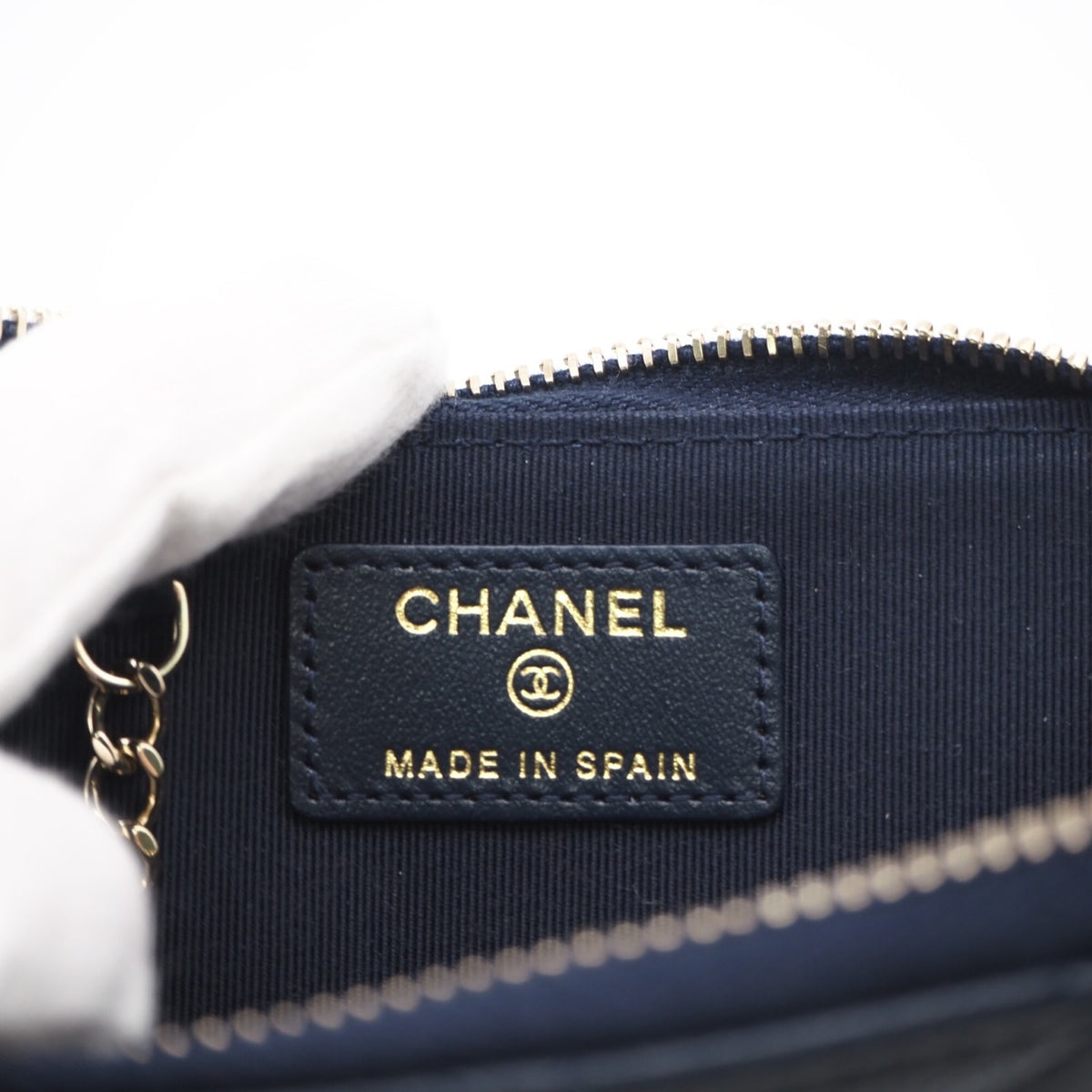 Chanel Matelasse Navy Grained Calfskin Coin Purse/Coin Case (Pre-Owned)
