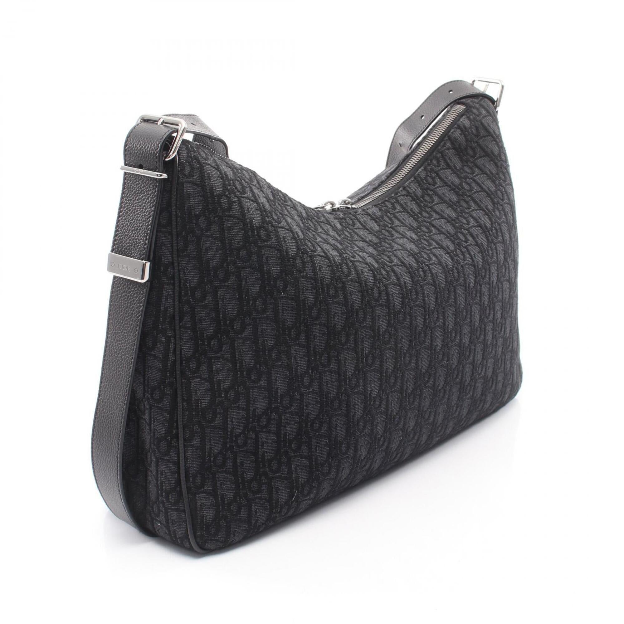 Christian Dior Black Canvas Leather Handbag Shoulder Bag (Pre-Owned)