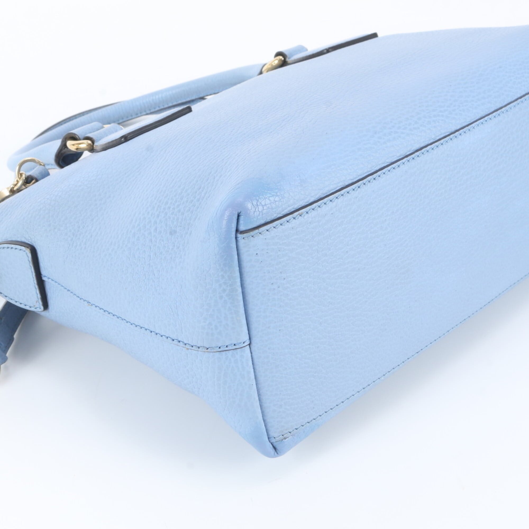 Gucci Blue Leather Handbag Shoulder Bag Tote Bag (Pre-Owned)