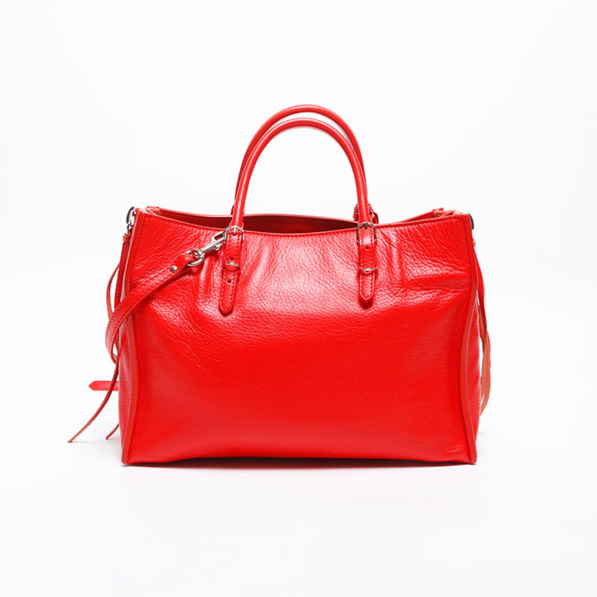 Balenciaga Paper Red Color Paper Handbag (Pre-Owned)