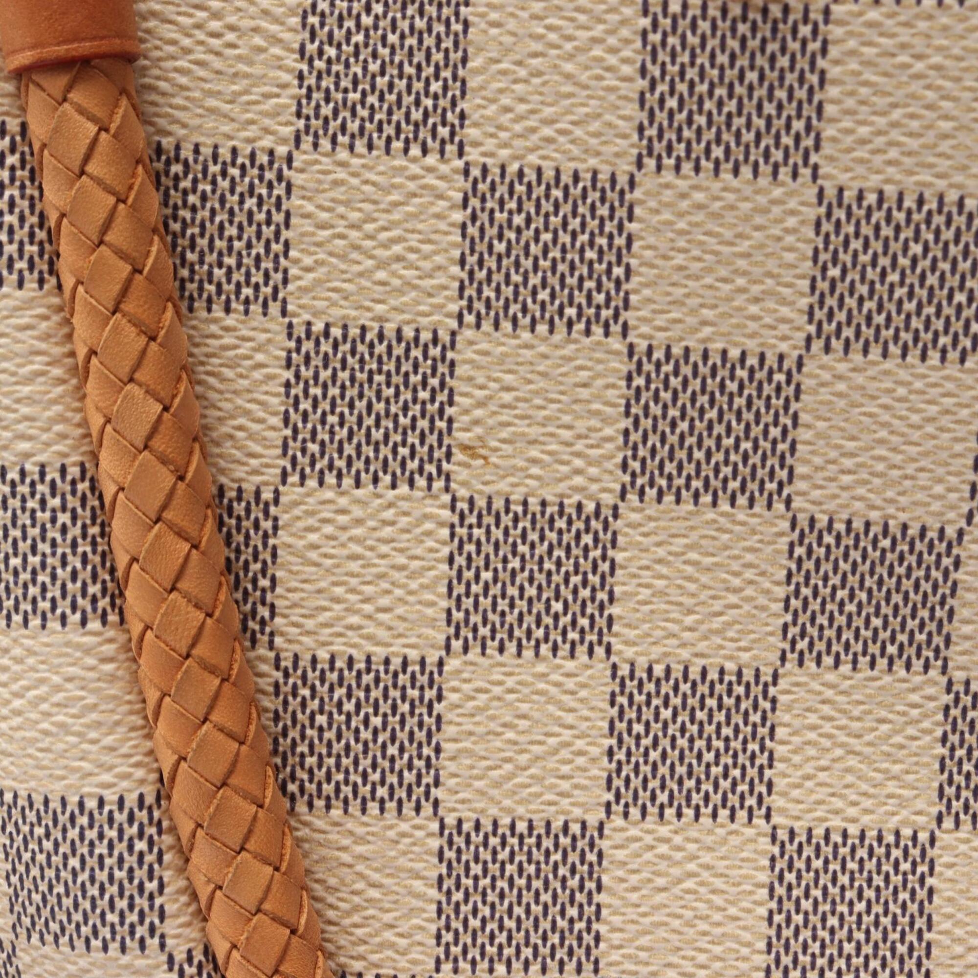 Louis Vuitton Damier Azur White Coated Canvas Leather Tote Bag (Pre-Owned)