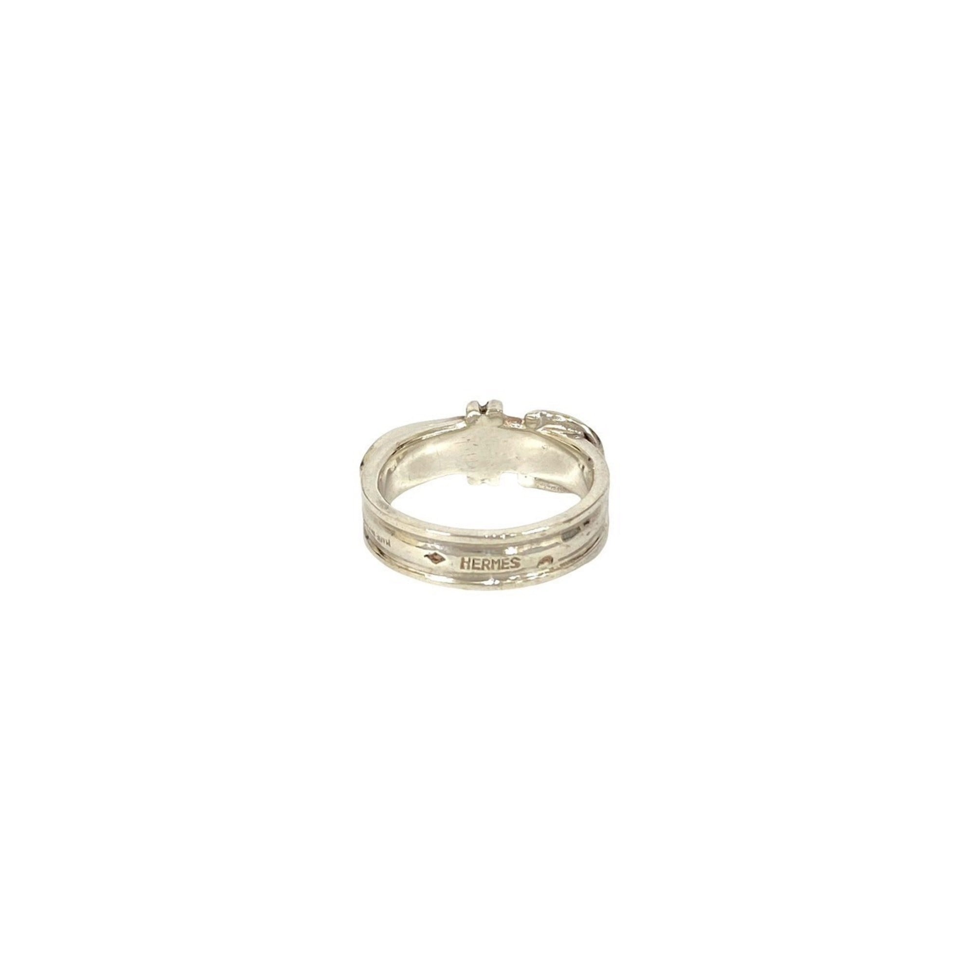 Hermes Silver Silver 925 Band Ring (Pre-Owned)
