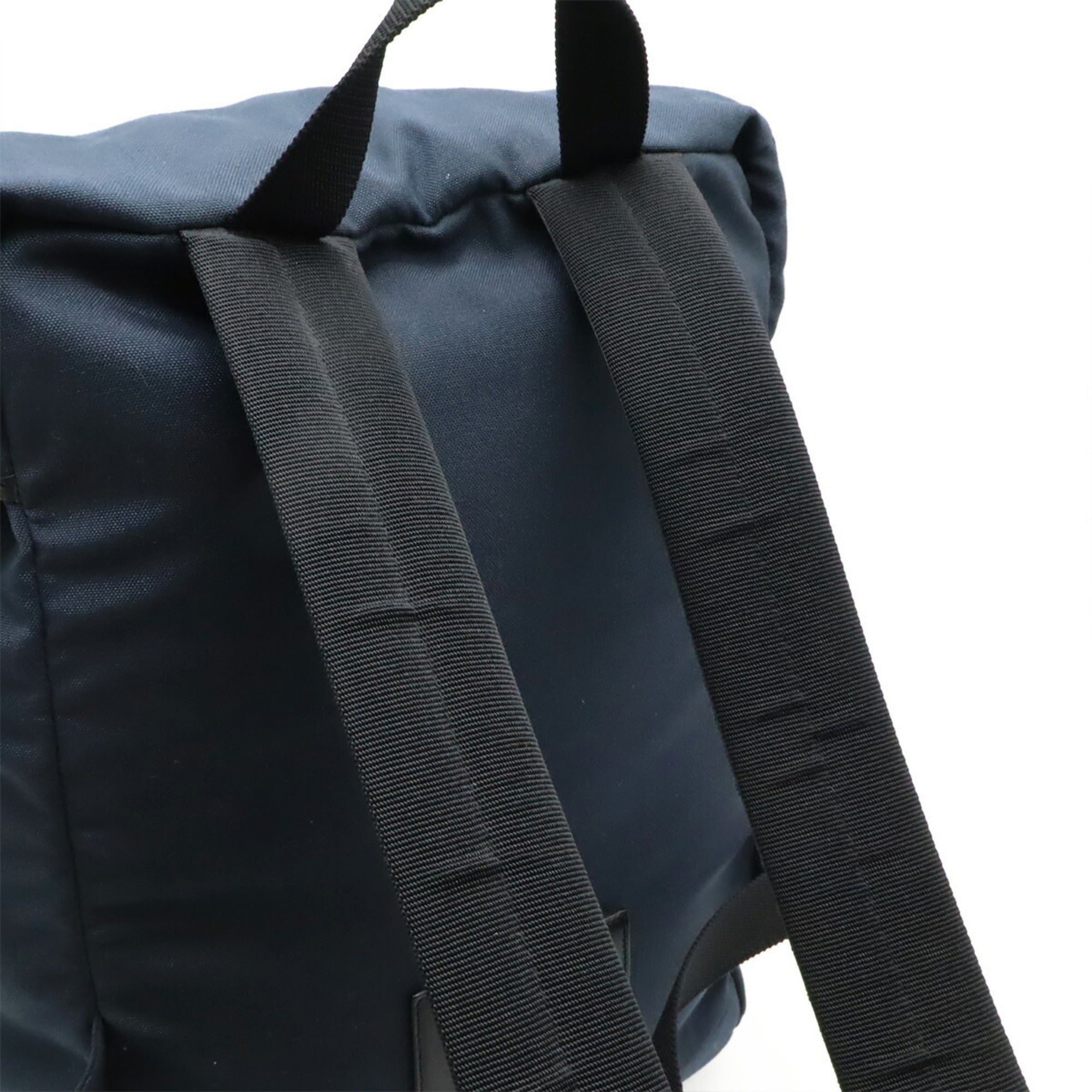 Yves Saint Laurent Navy Canvas Leather Backpack (Pre-Owned)