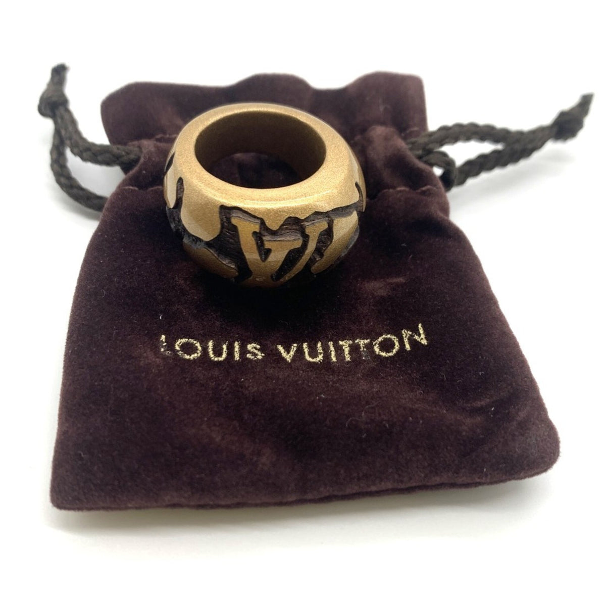 Louis Vuitton Metallic Wood Band Ring (Pre-Owned)